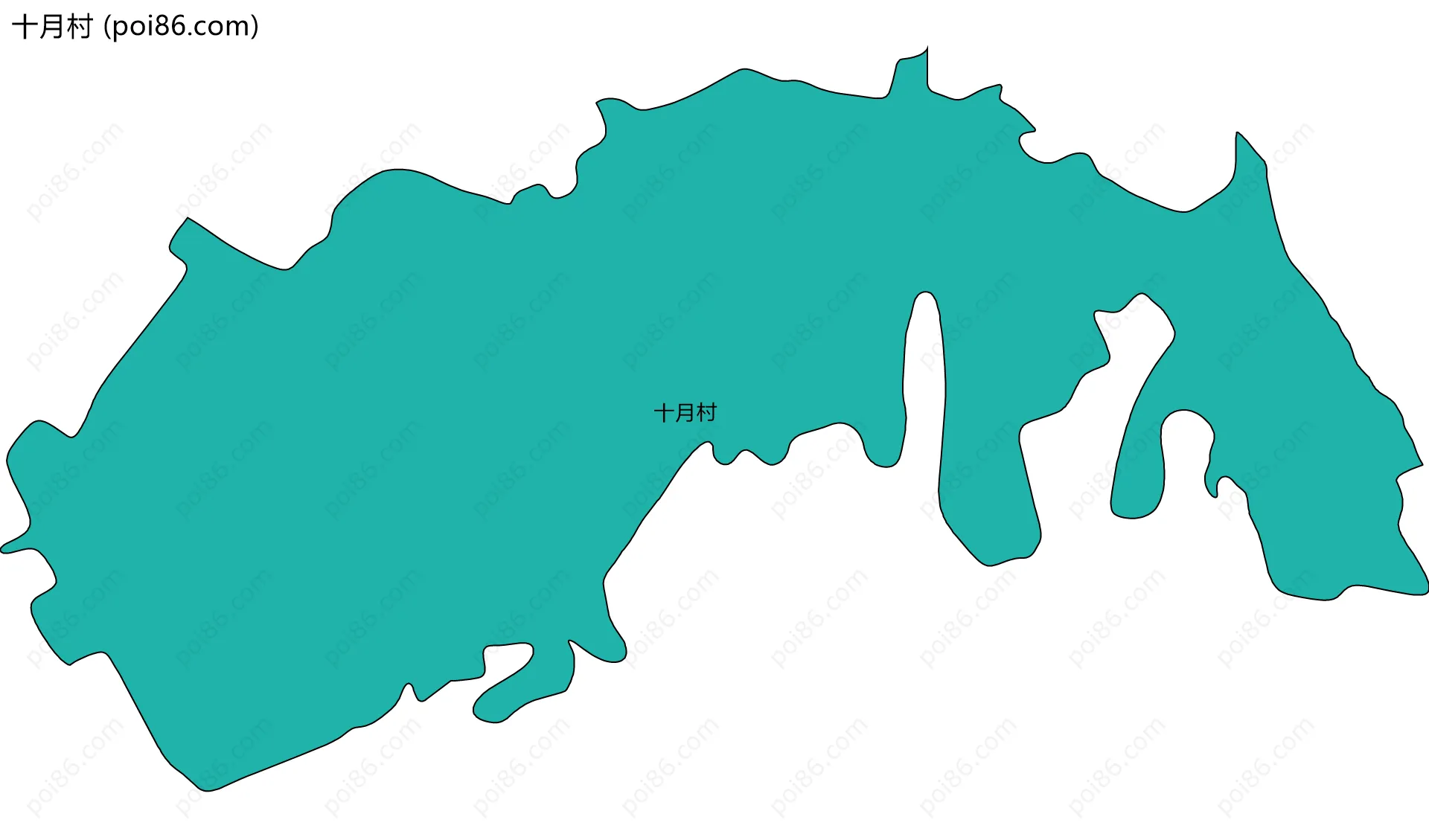 十月村边界地图