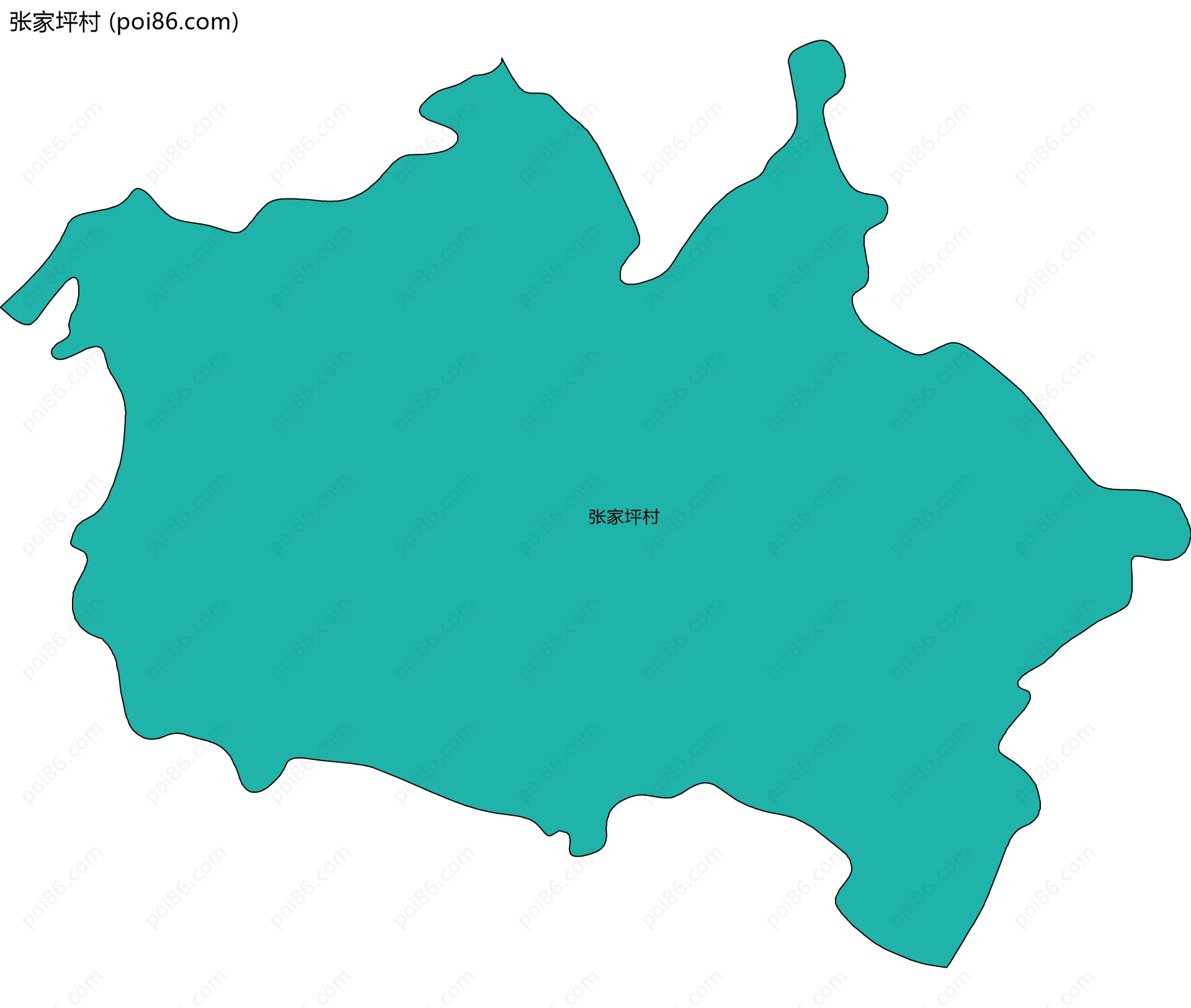 张家坪村边界地图