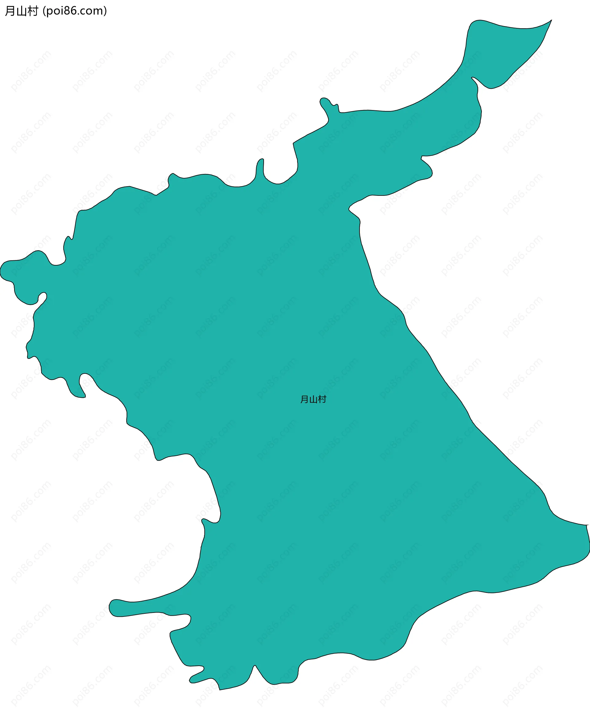 月山村边界地图