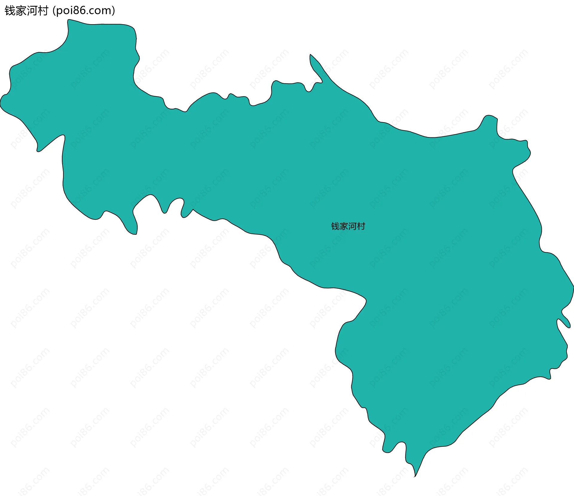 钱家河村边界地图