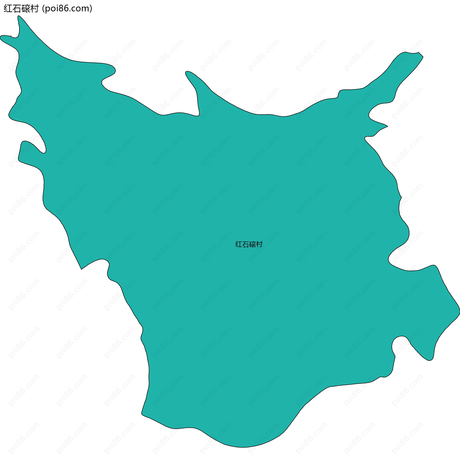 红石磙村边界地图