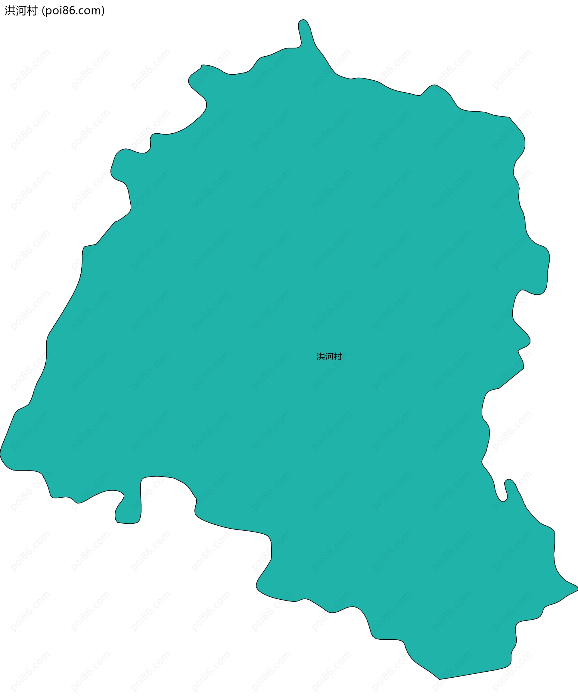 洪河村边界地图