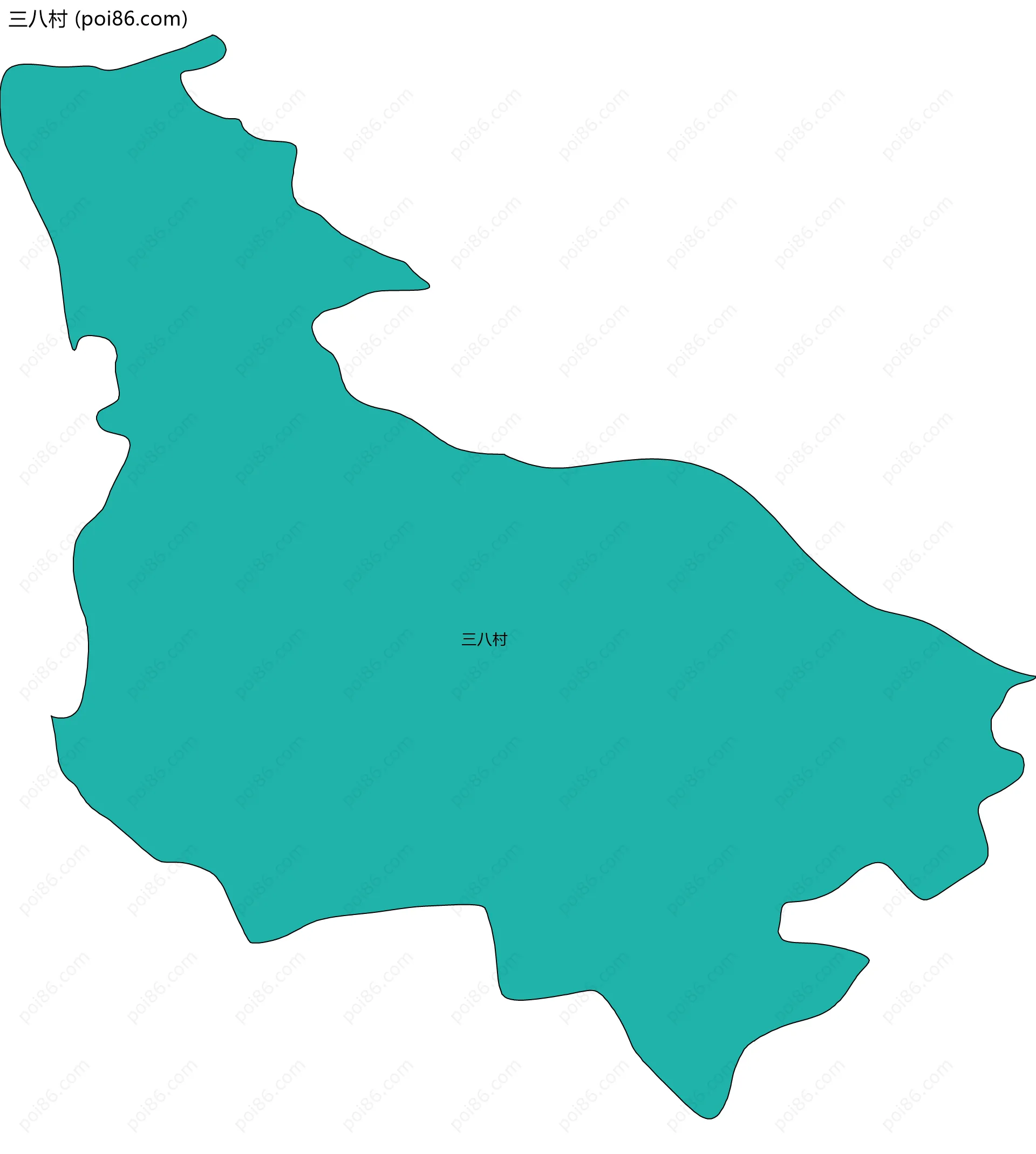 三八村边界地图