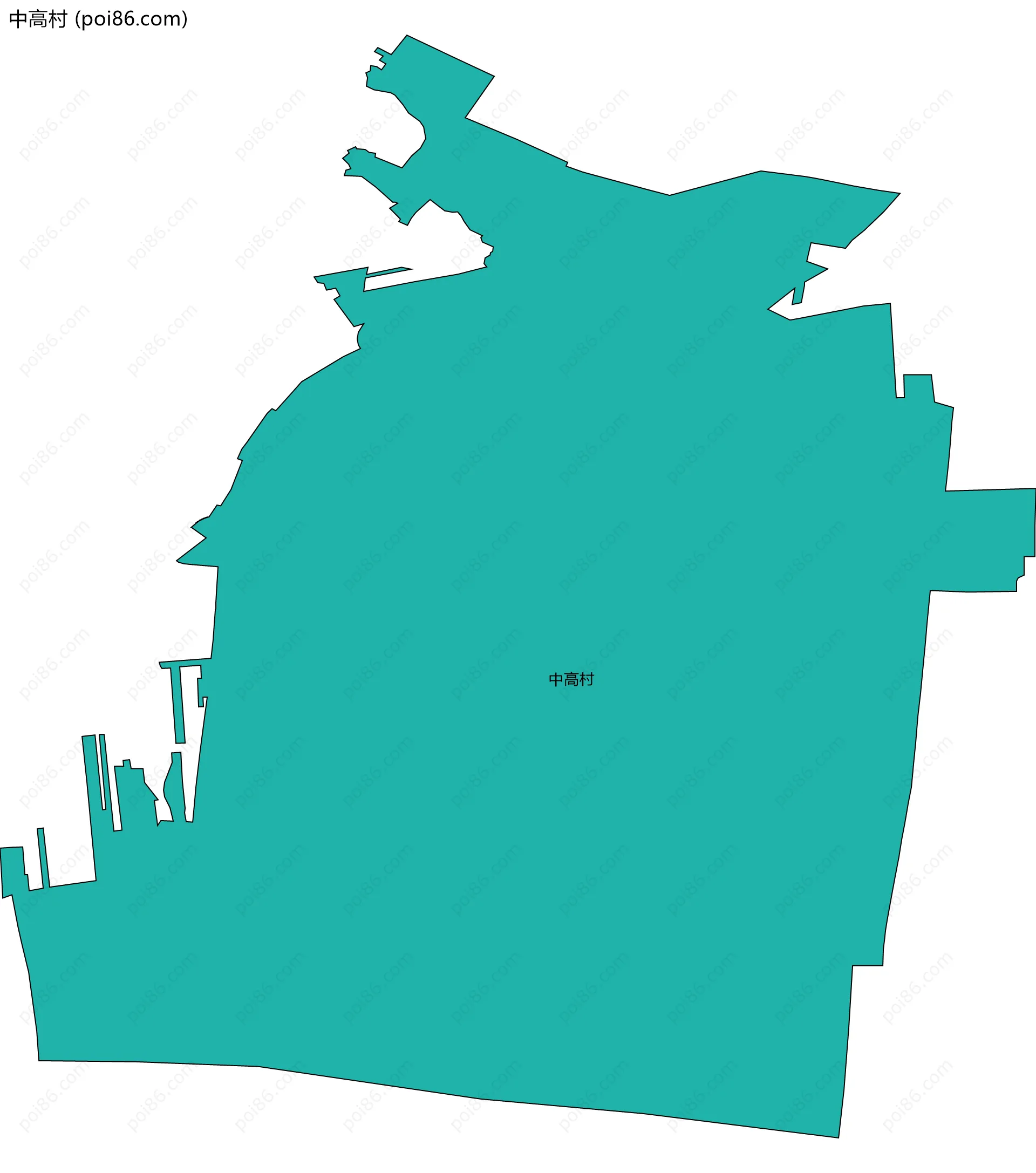 中高村边界地图