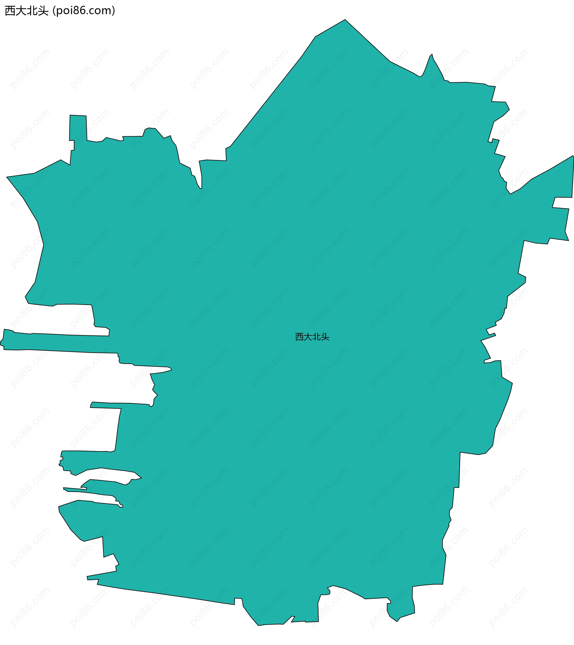 西大北头边界地图