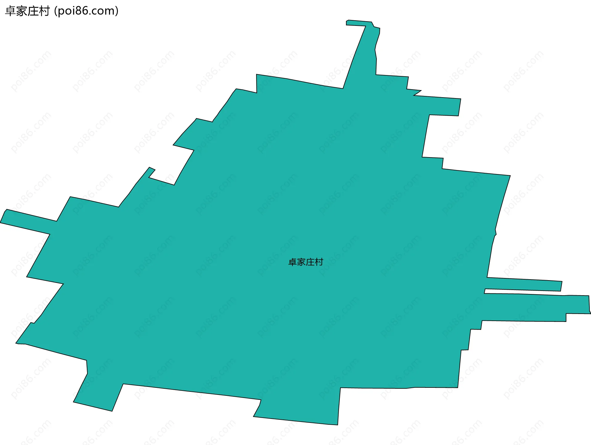 卓家庄村边界地图