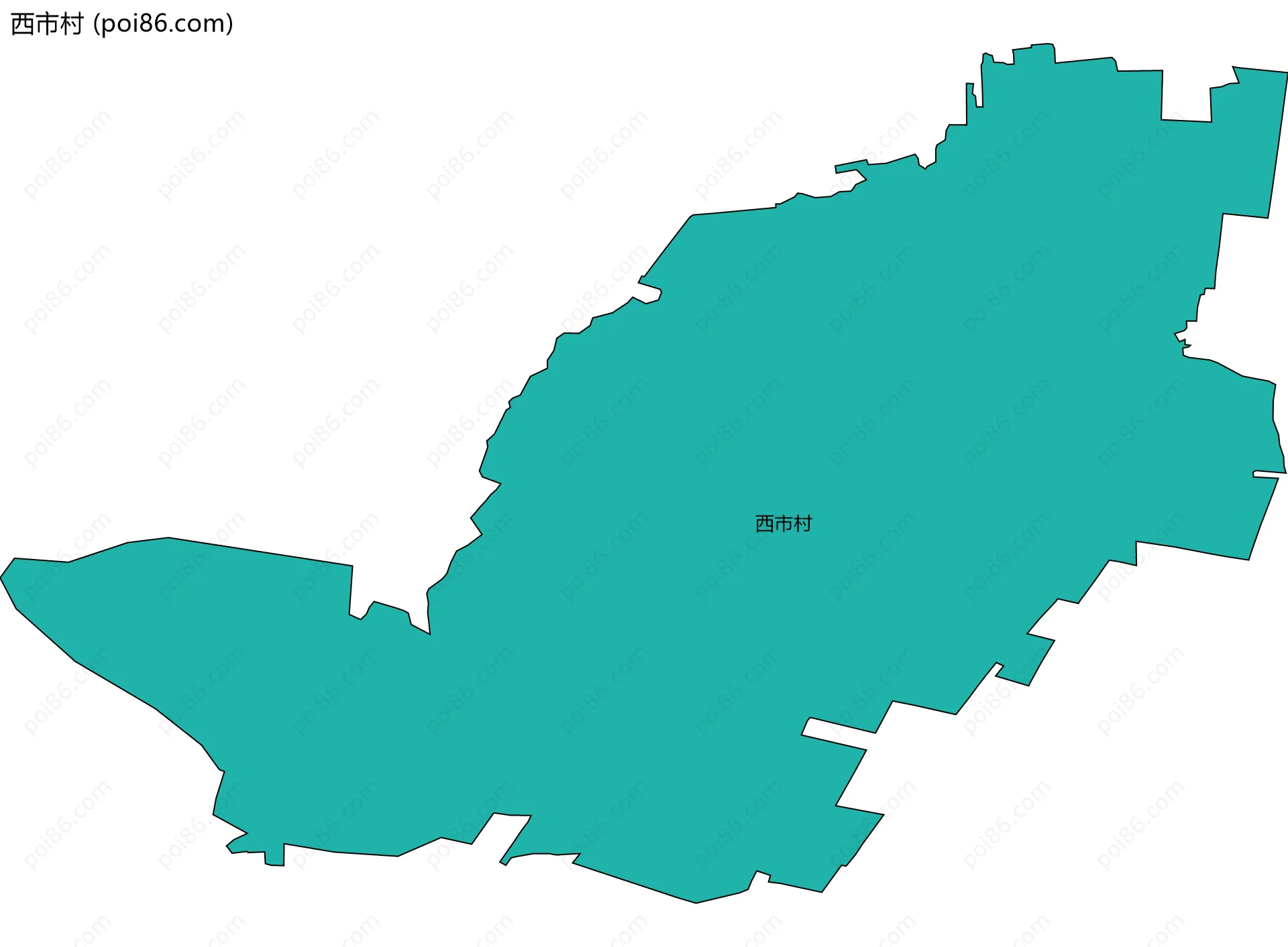 西市村边界地图
