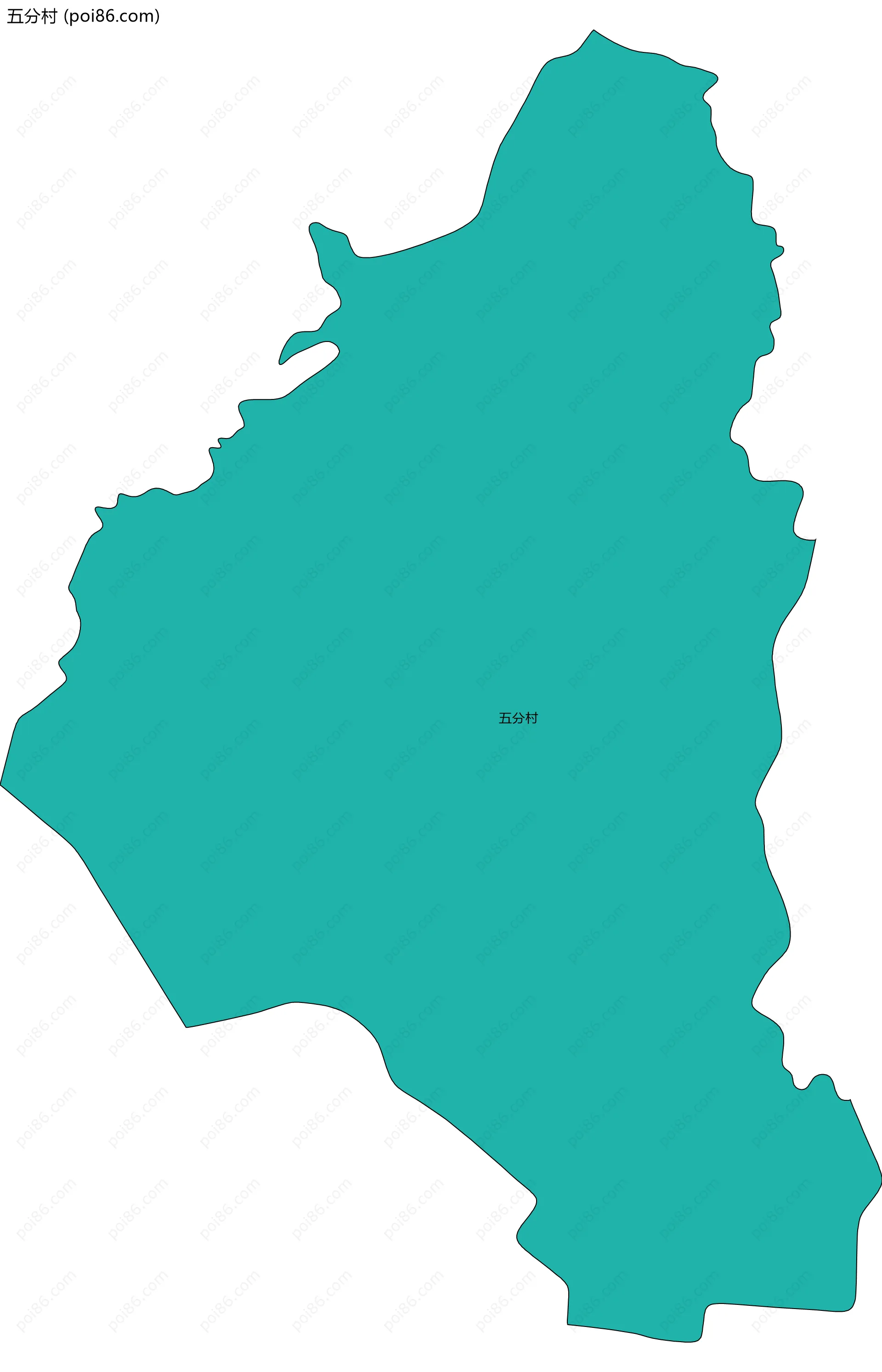 五分村边界地图