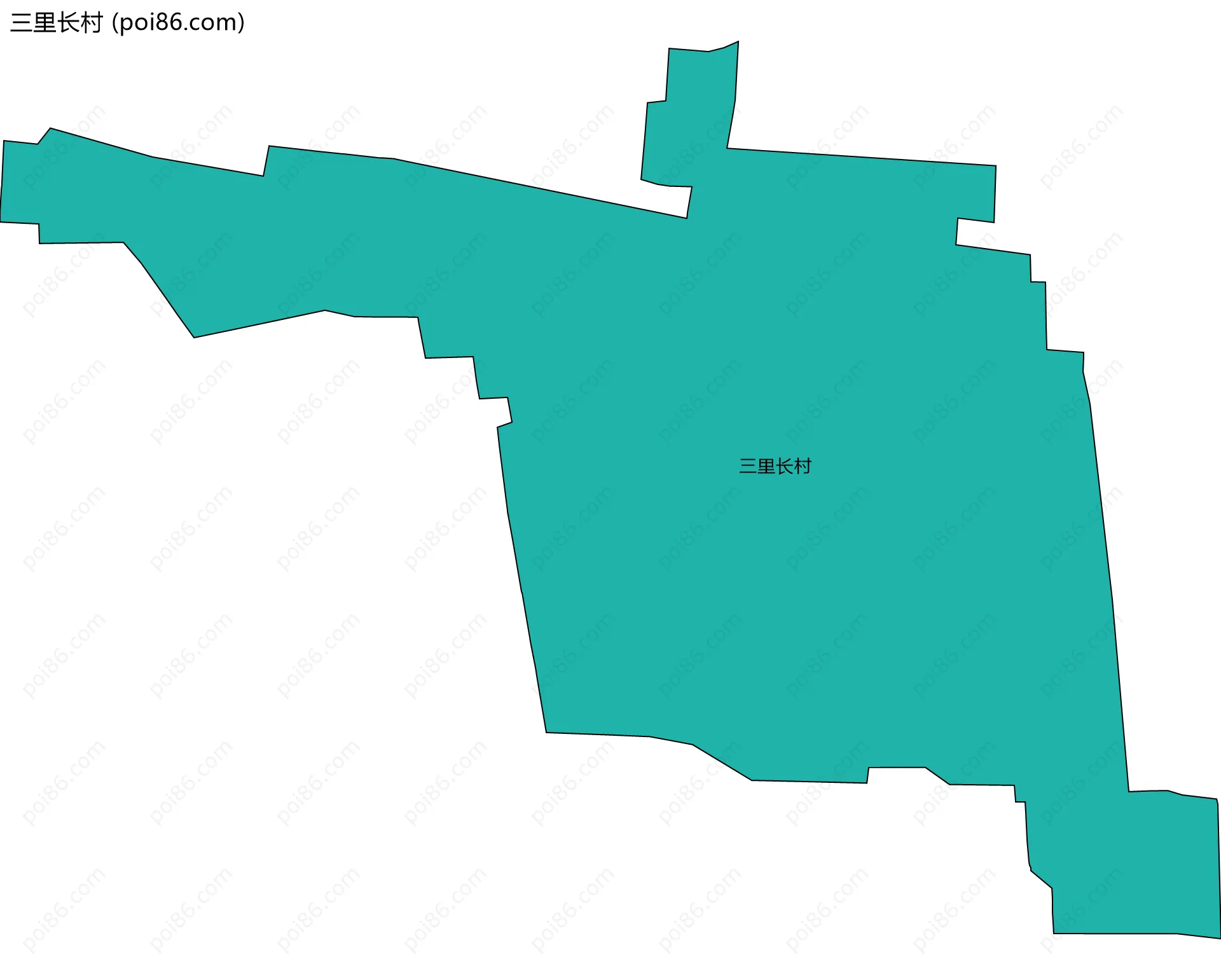 三里长村边界地图