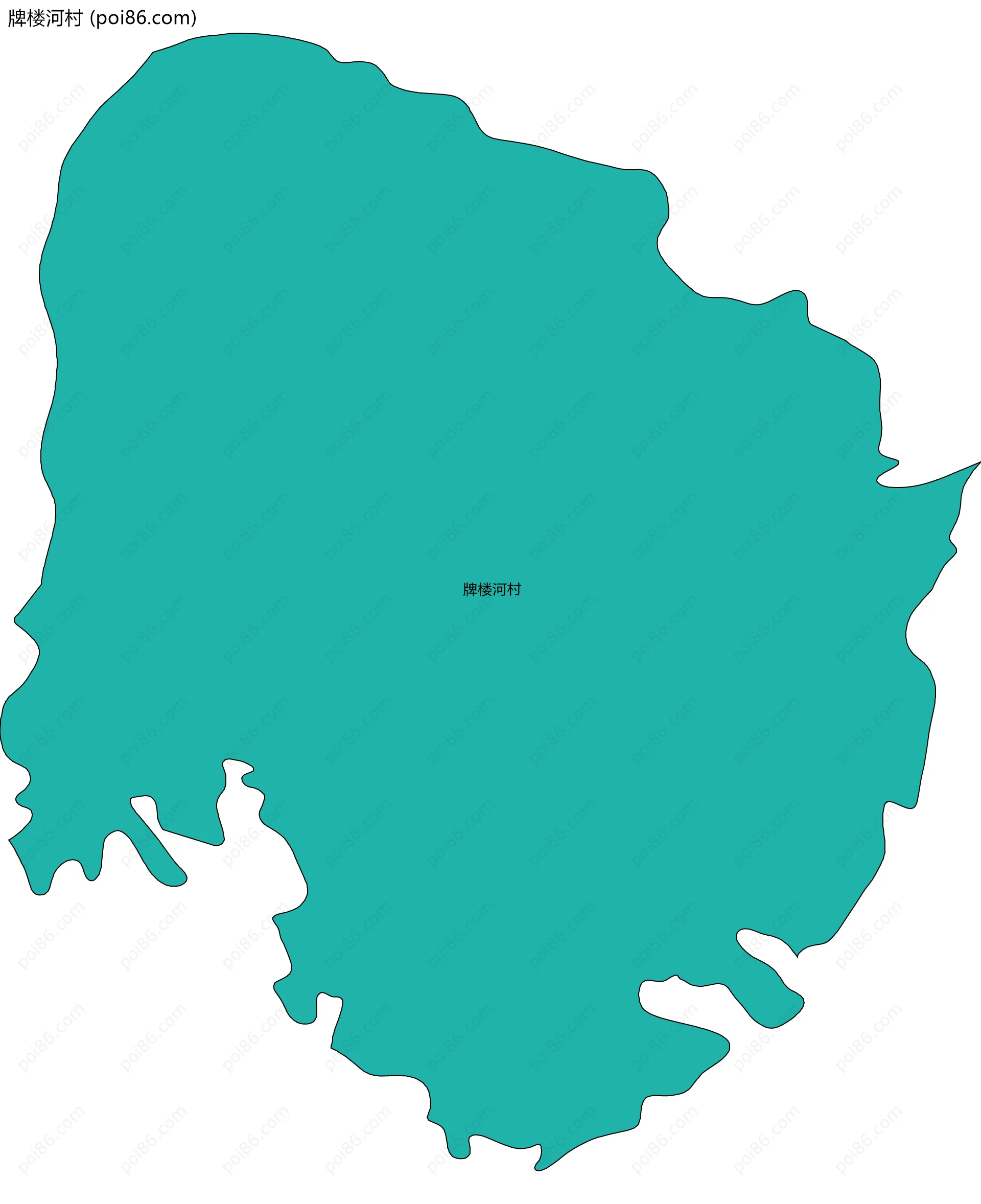 牌楼河村边界地图