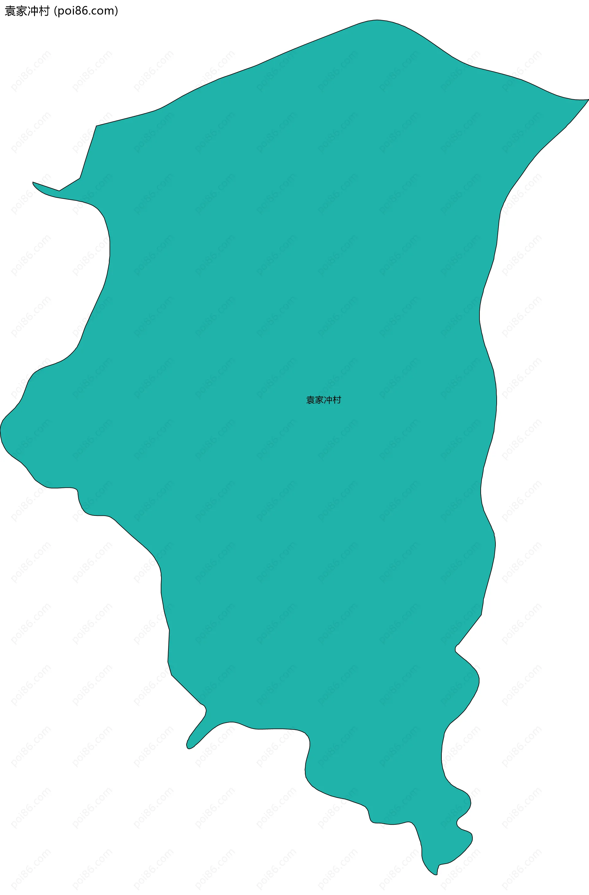 袁家冲村边界地图