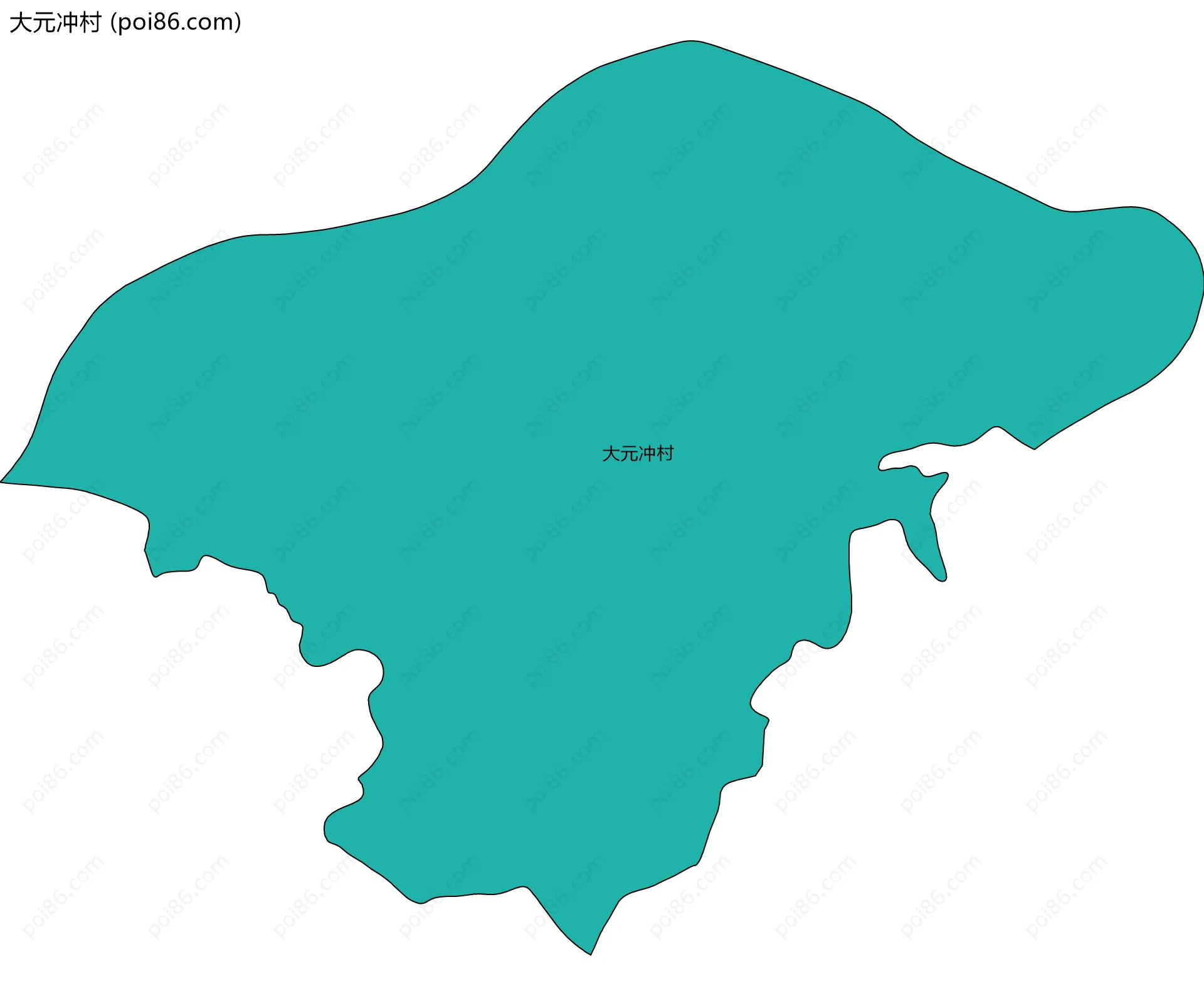 大元冲村边界地图
