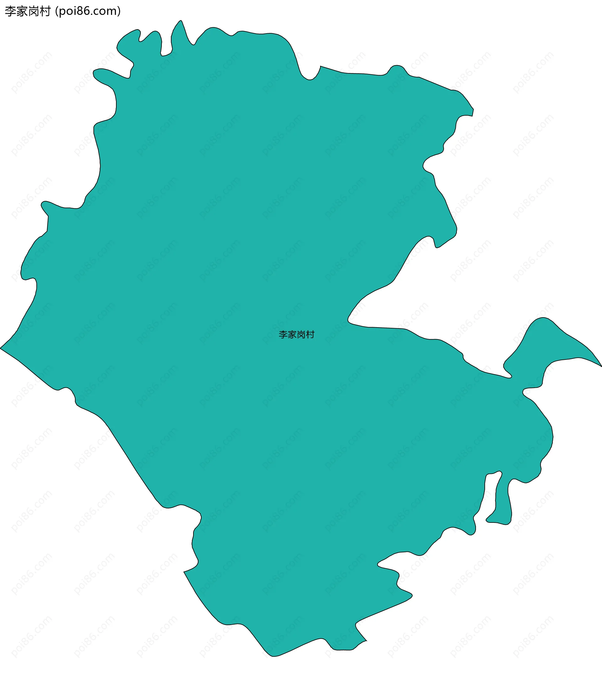 李家岗村边界地图