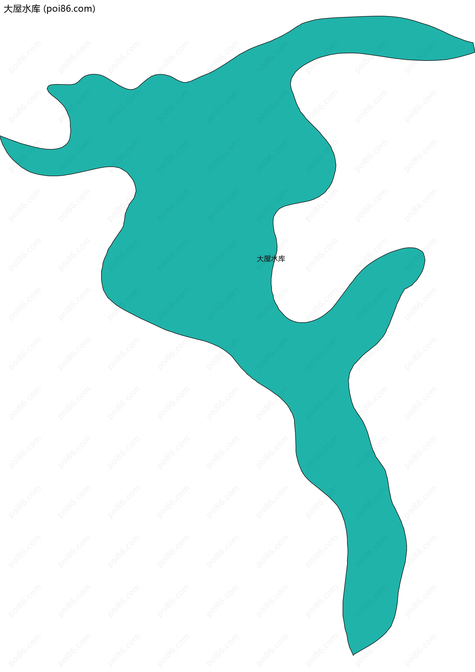 大屋水库边界地图