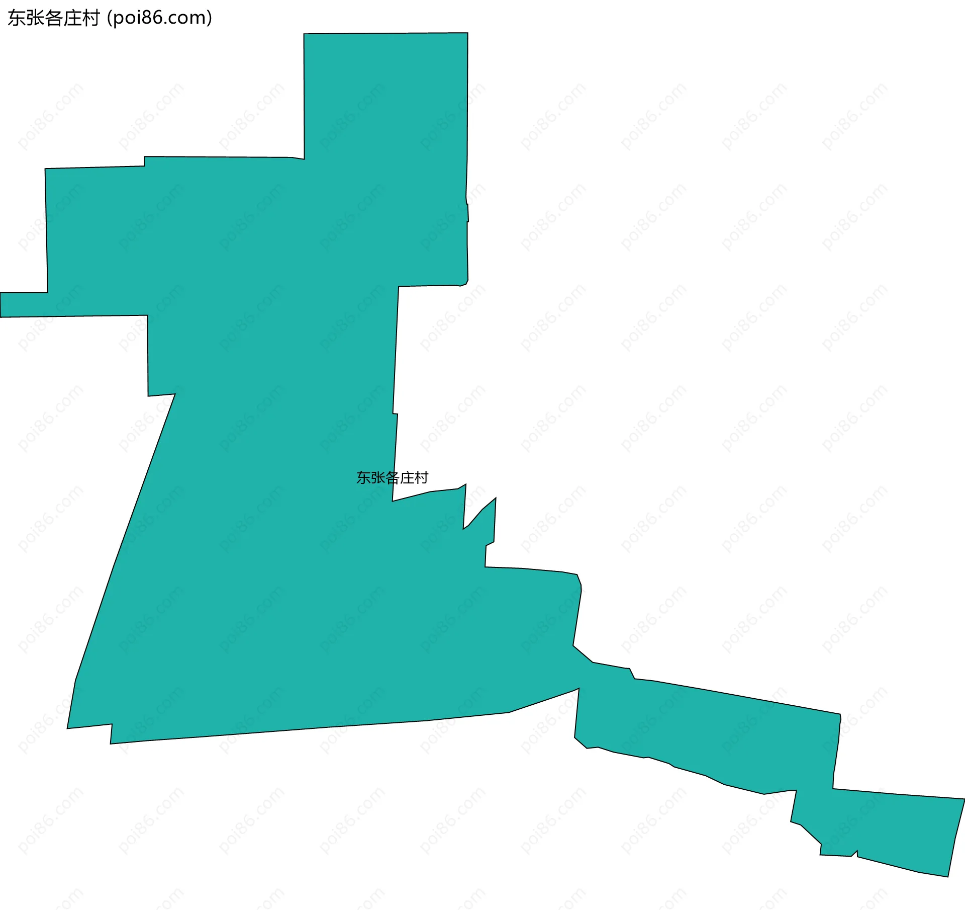 东张各庄村边界地图