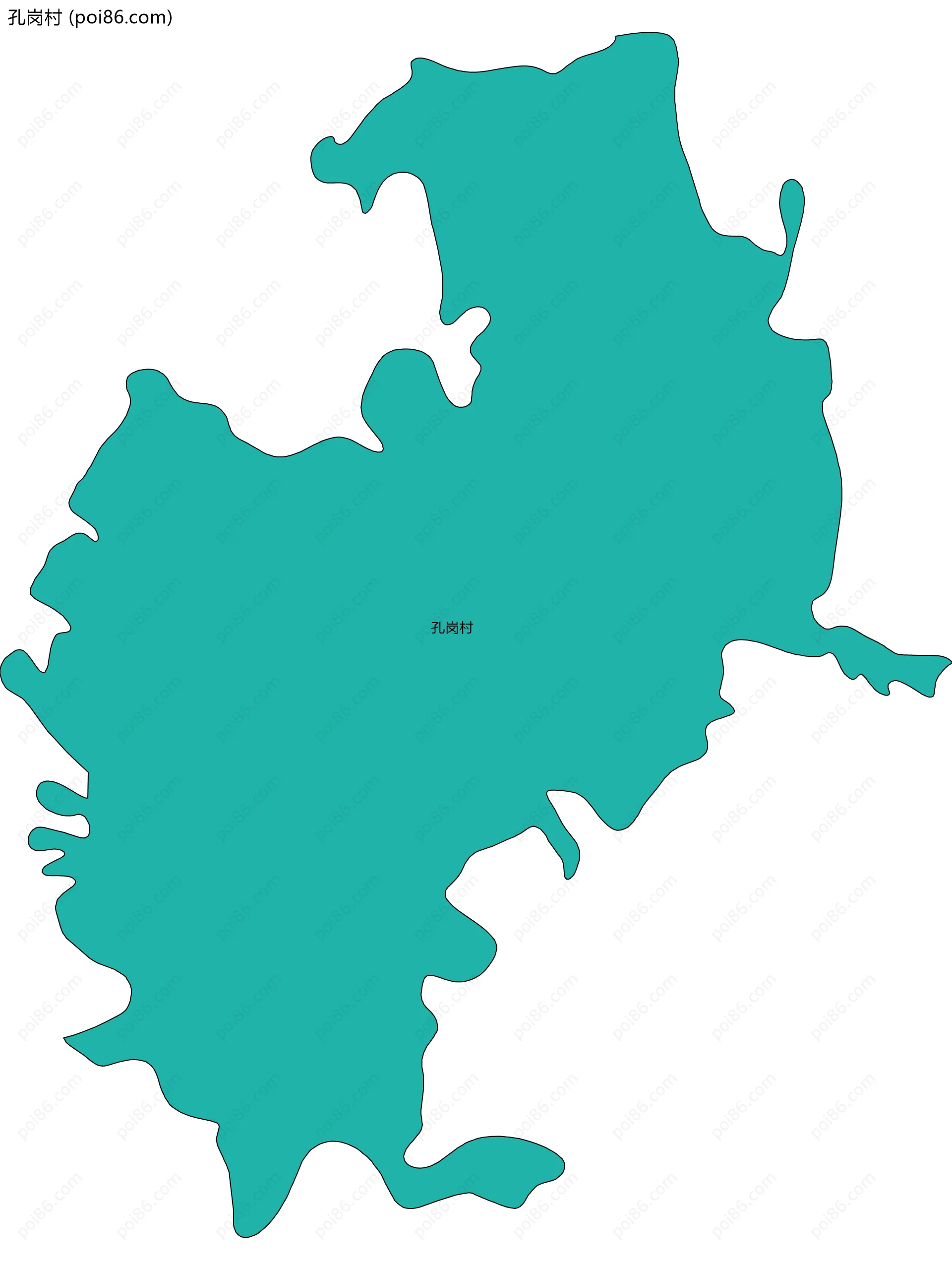 孔岗村边界地图