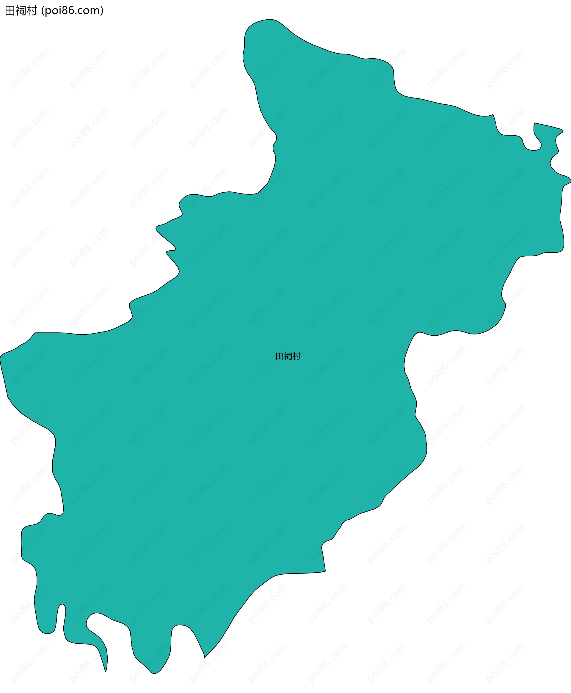 田祠村边界地图