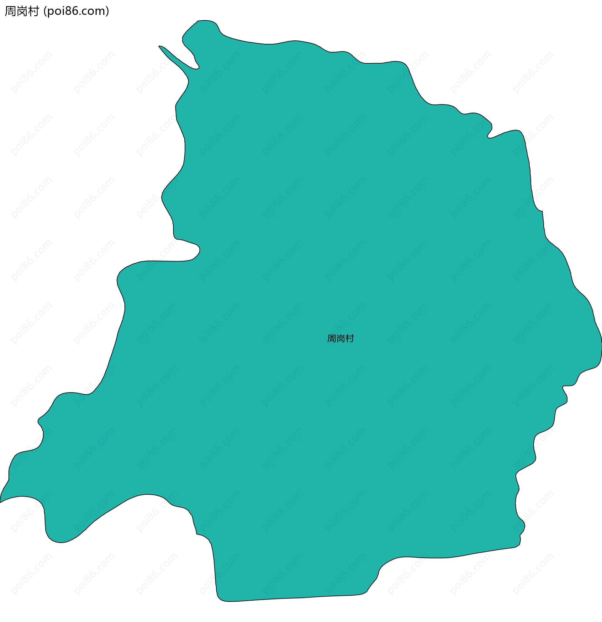 周岗村边界地图