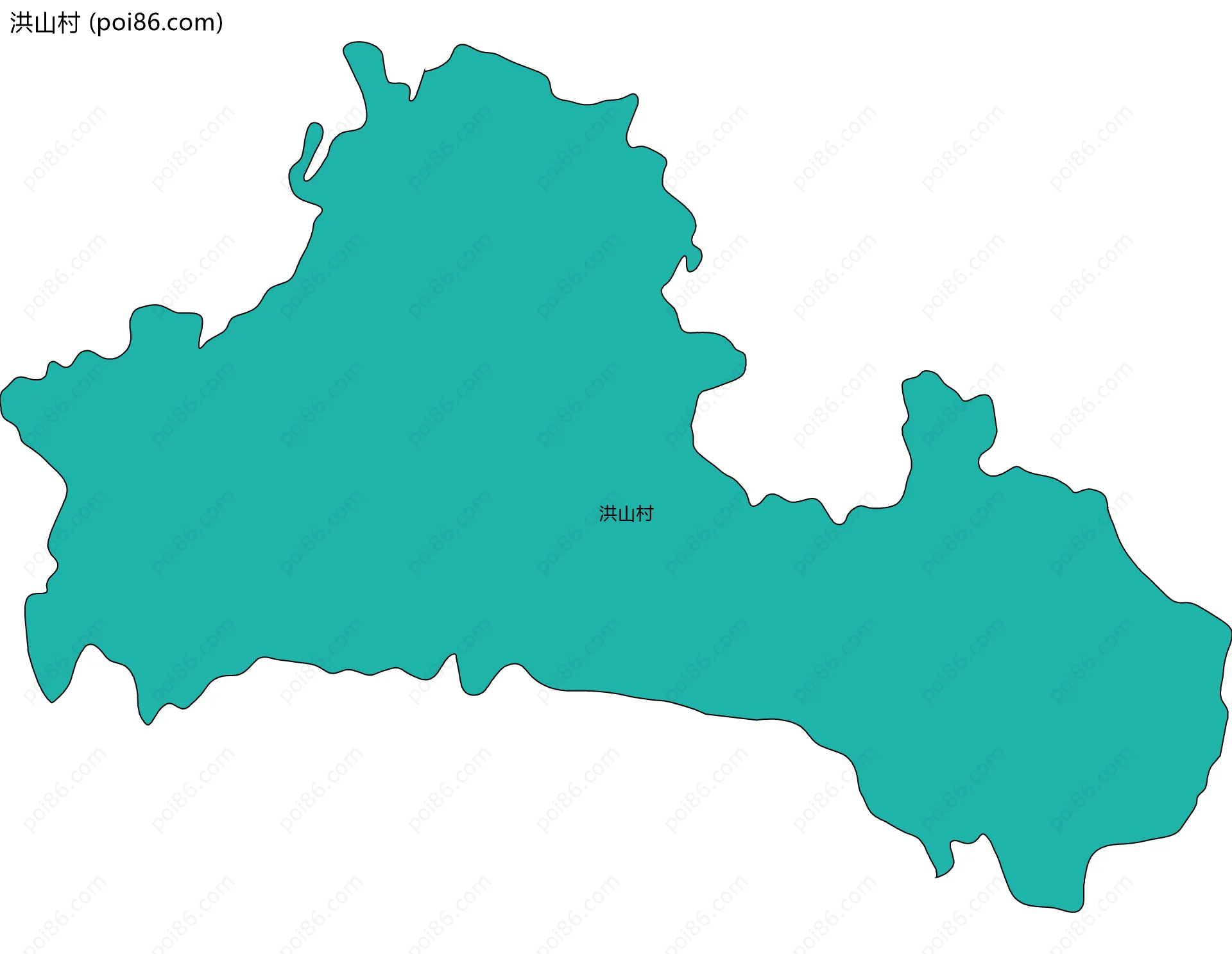洪山村边界地图
