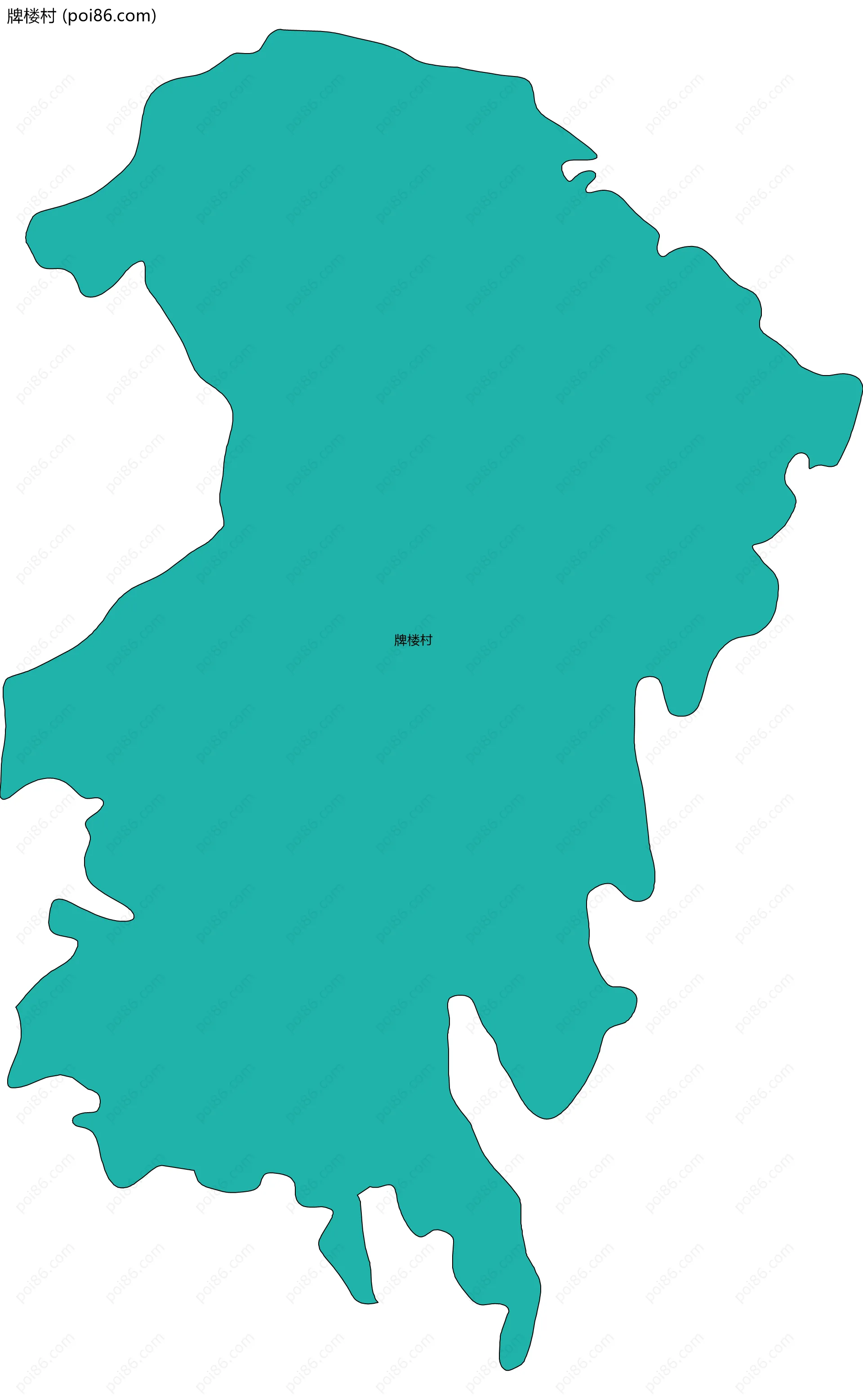 牌楼村边界地图