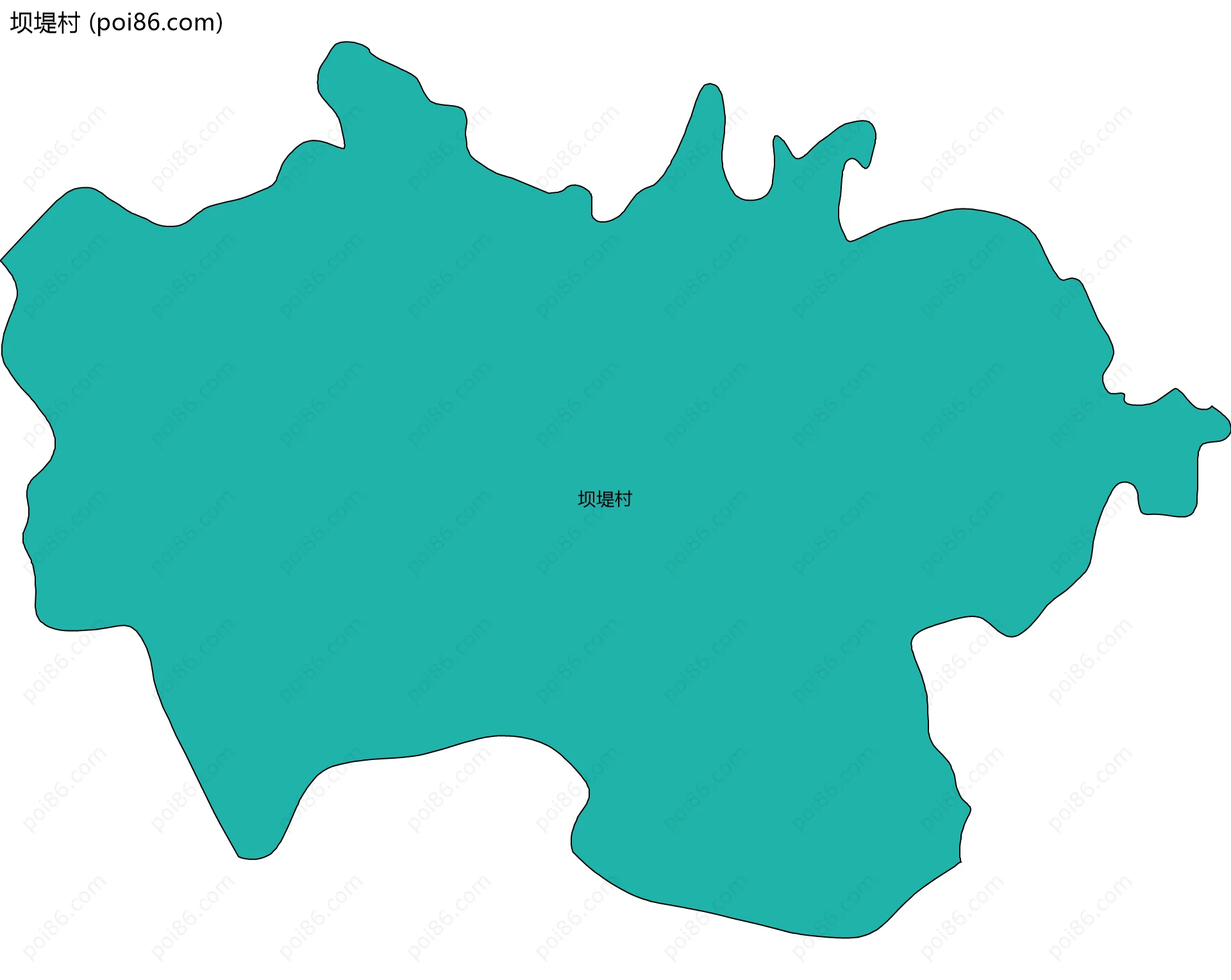 坝堤村边界地图