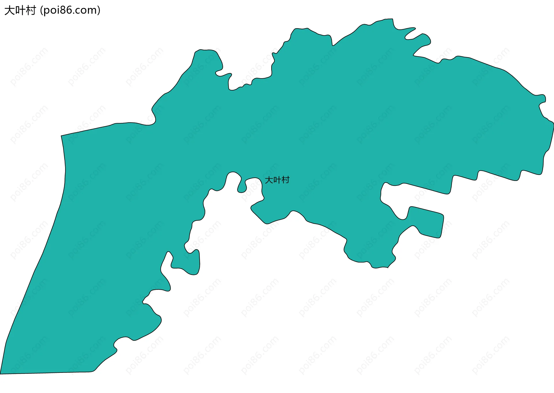 大叶村边界地图