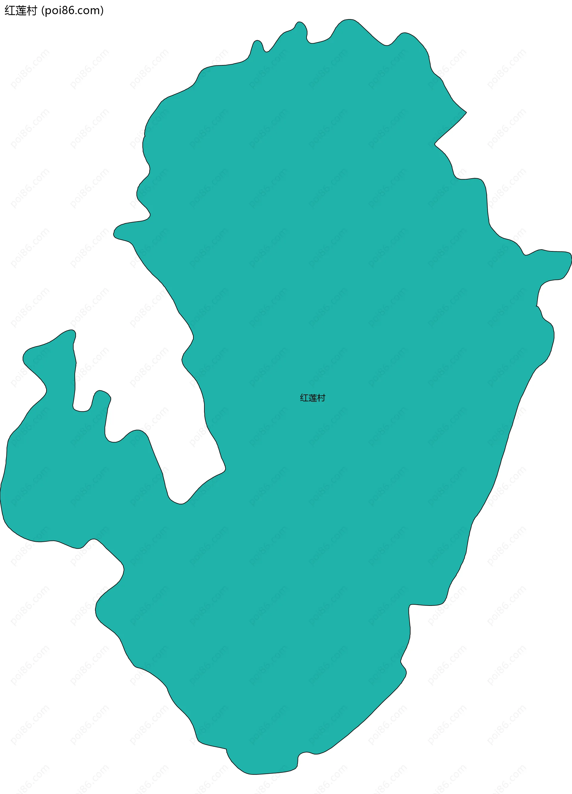 红莲村边界地图