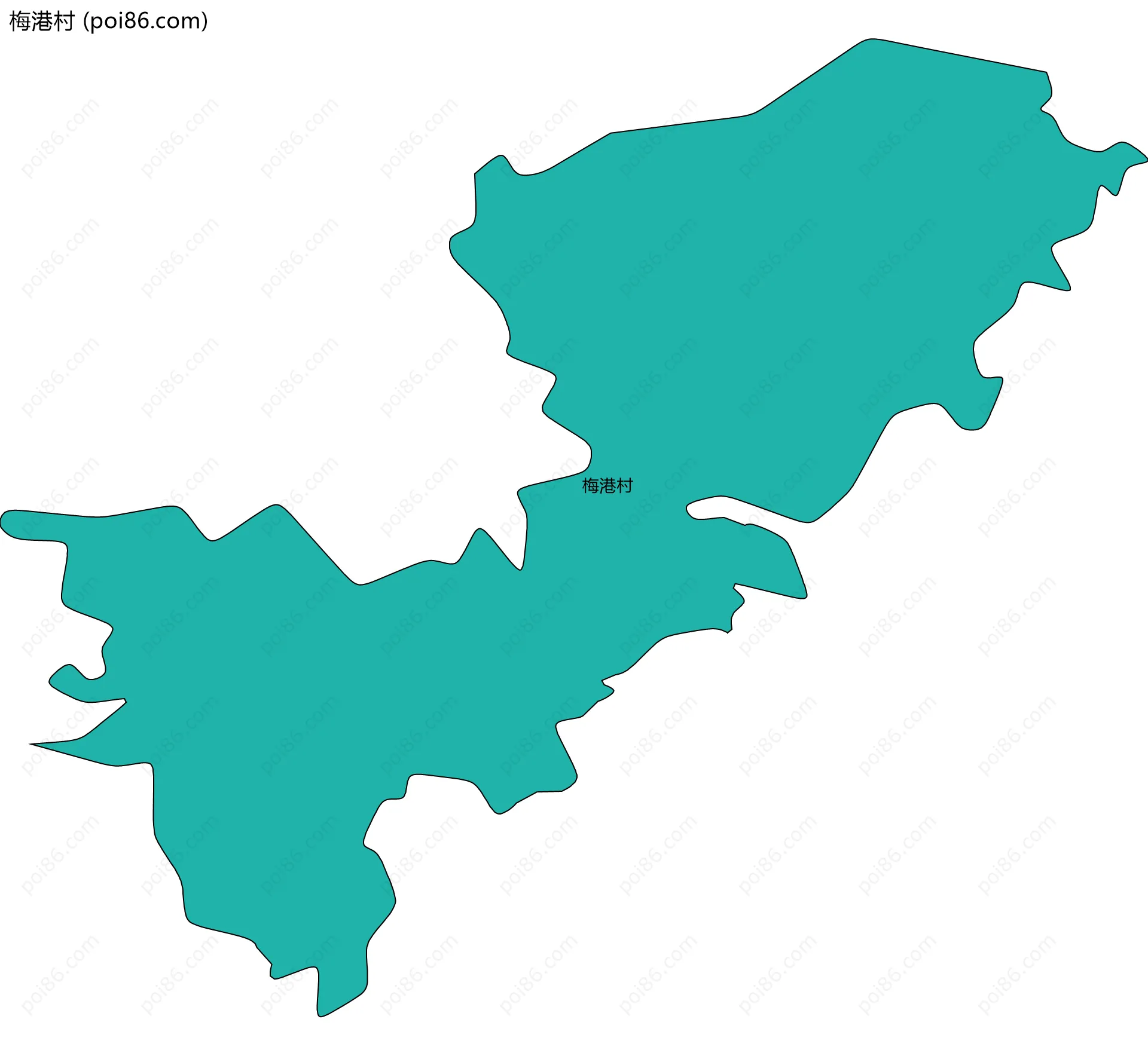 梅港村边界地图