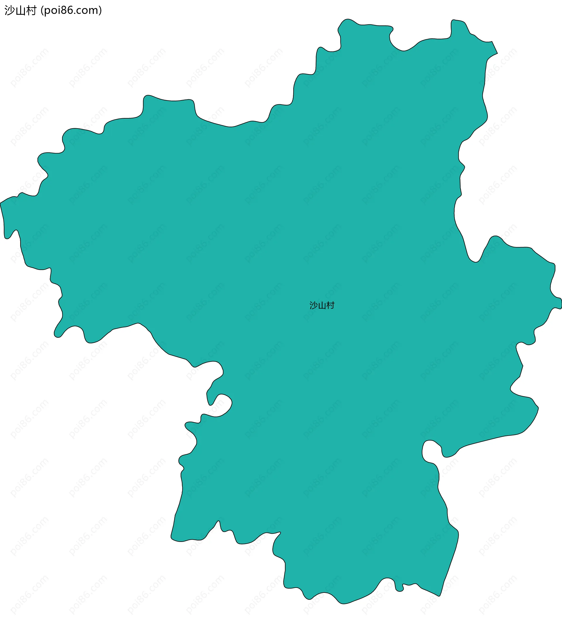 沙山村边界地图