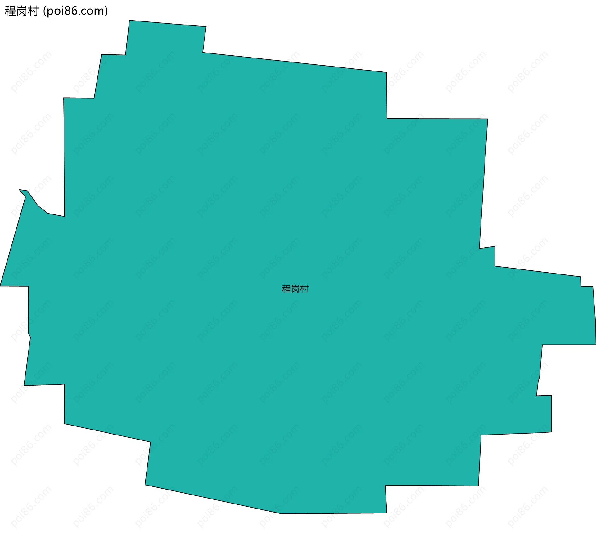 程岗村边界地图