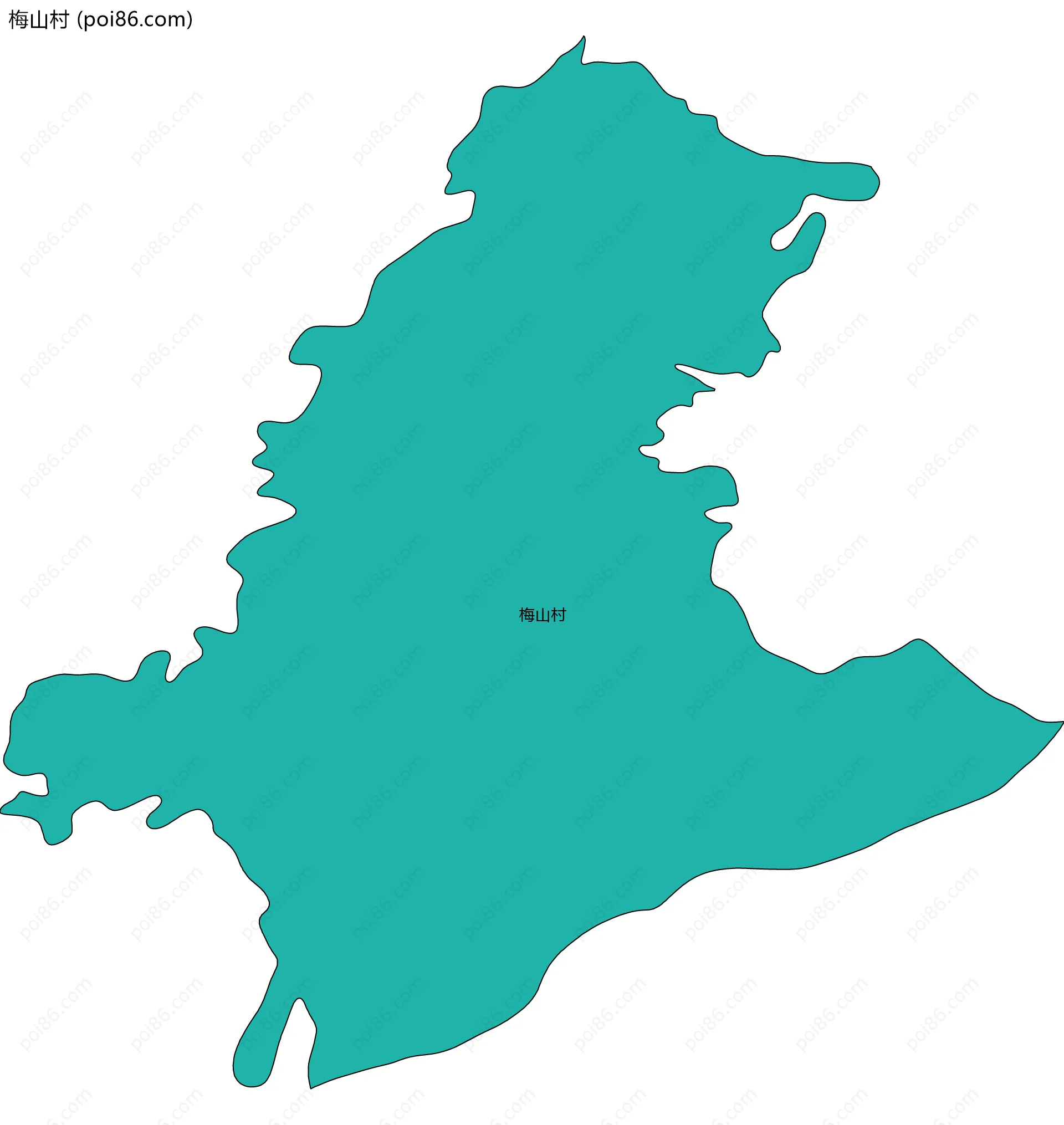 梅山村边界地图