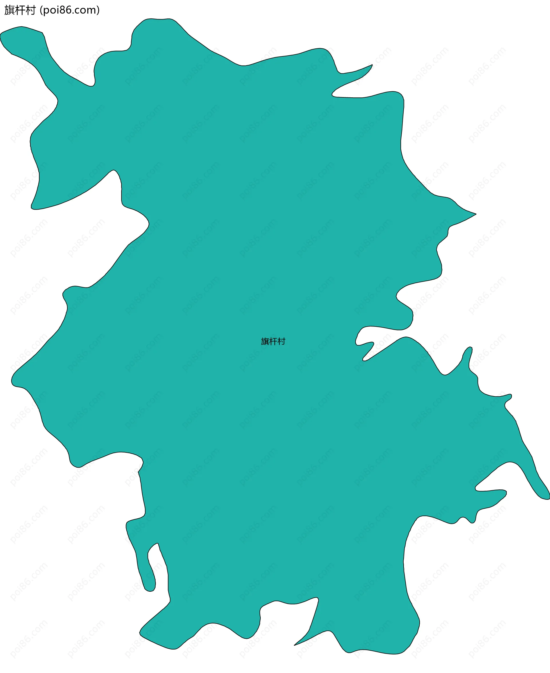 旗杆村边界地图