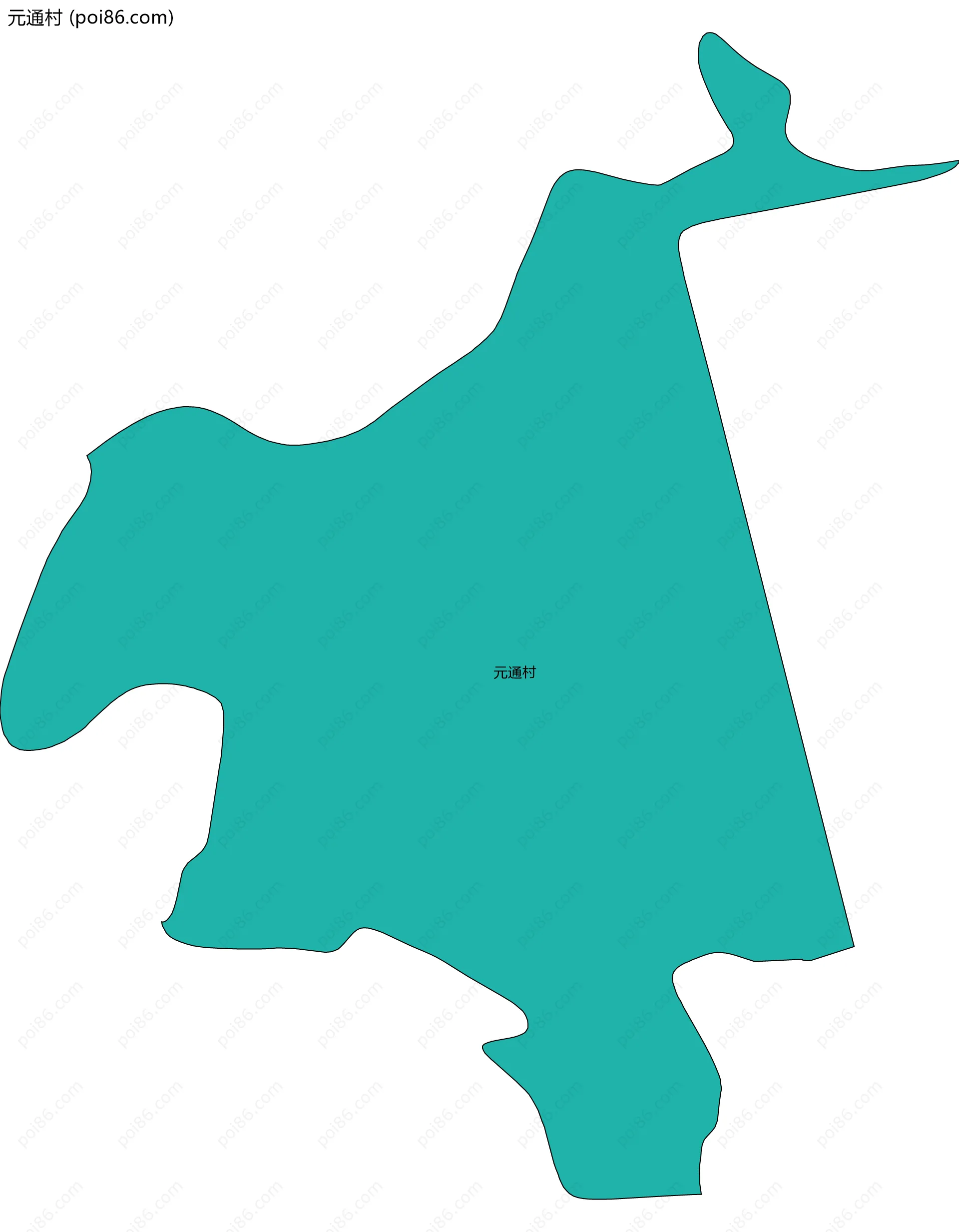 元通村边界地图