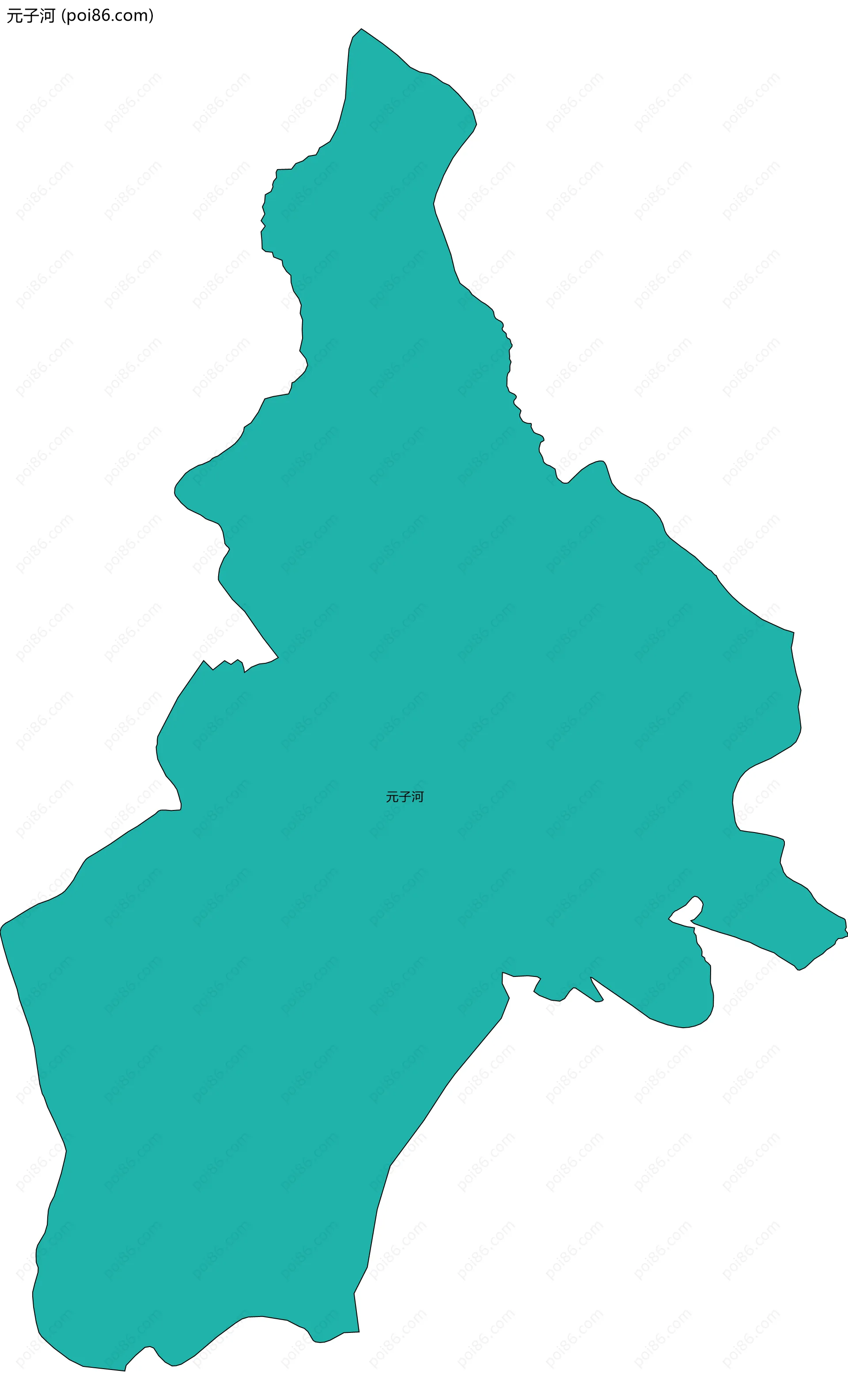 元子河边界地图
