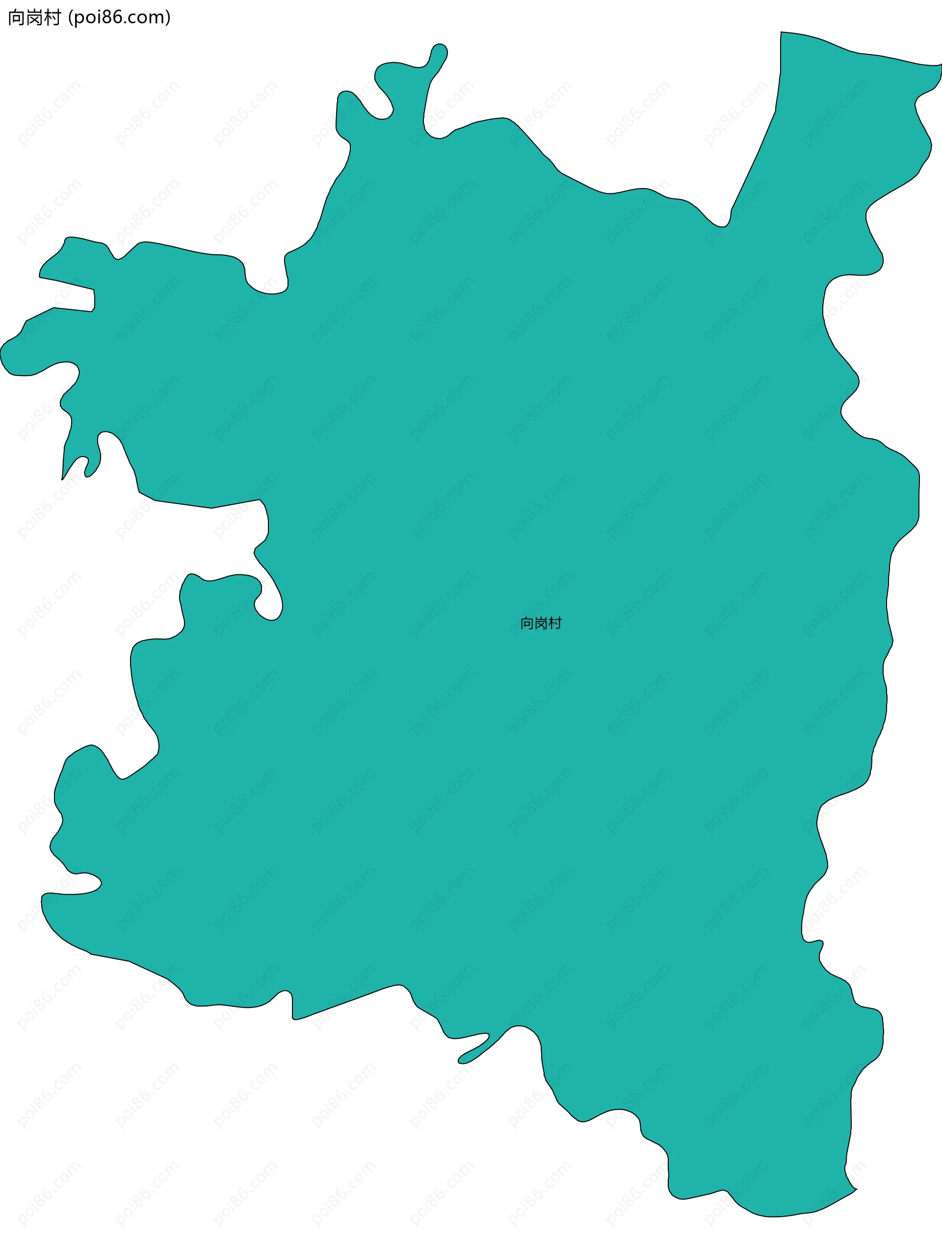 向岗村边界地图