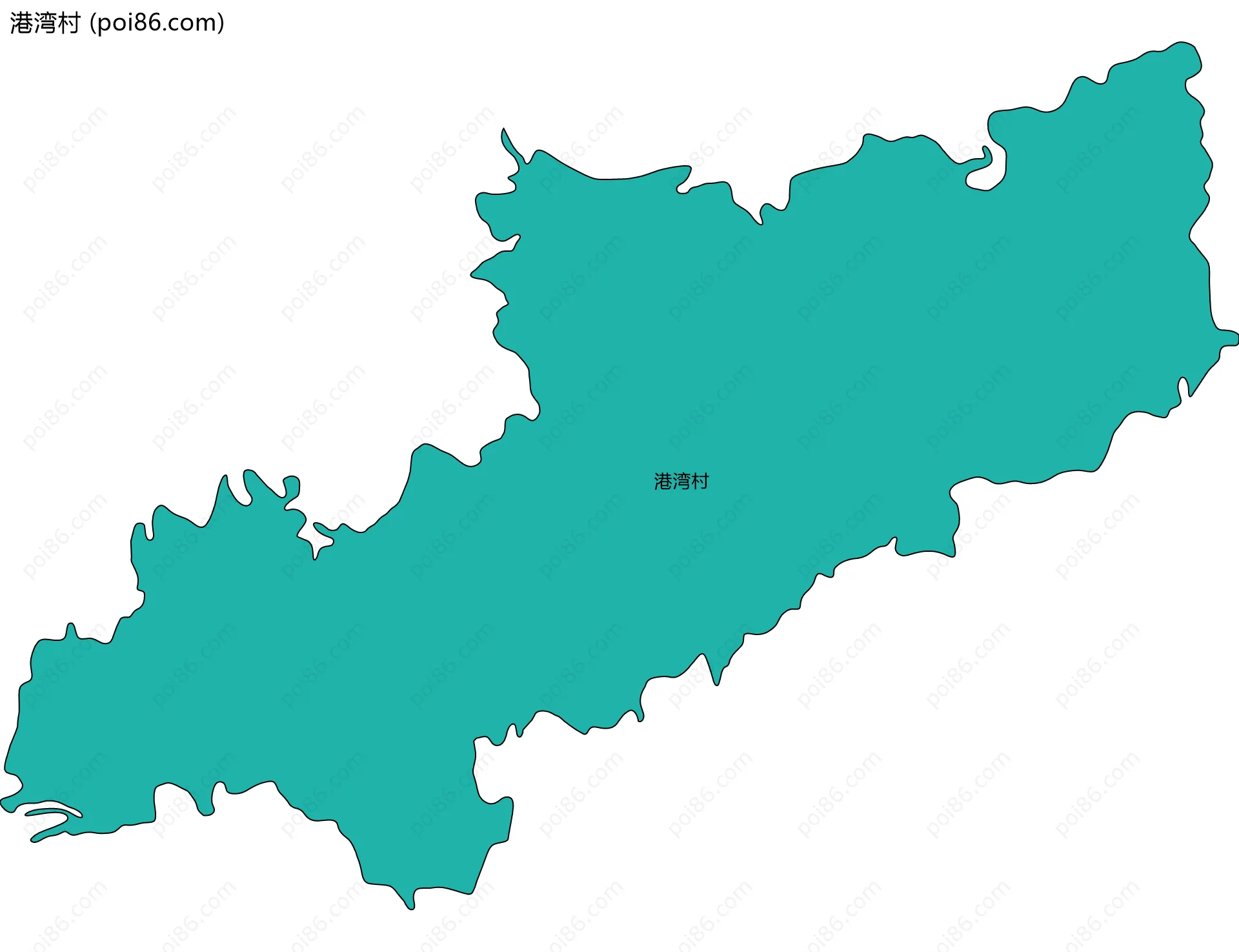港湾村边界地图