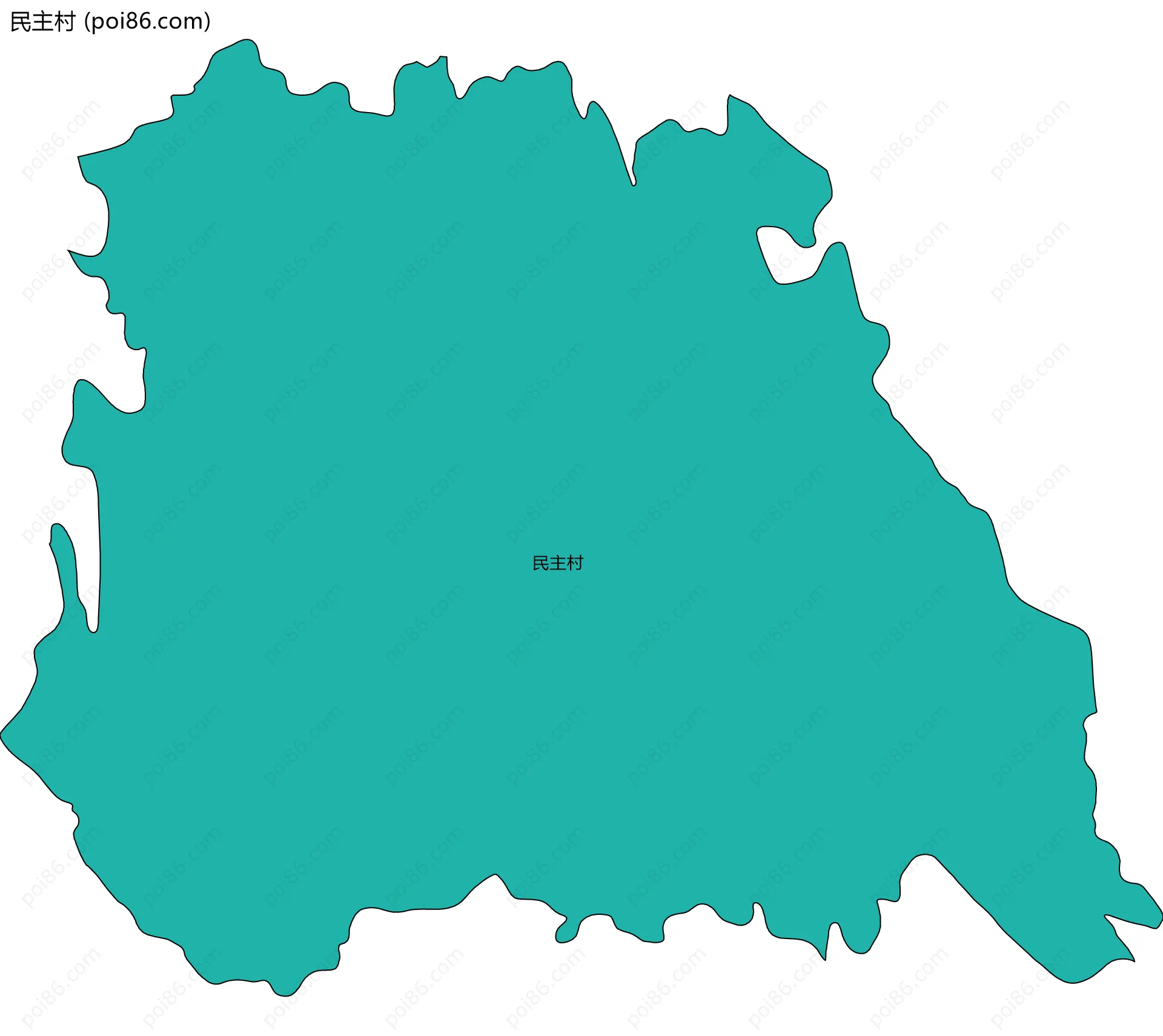 民主村边界地图