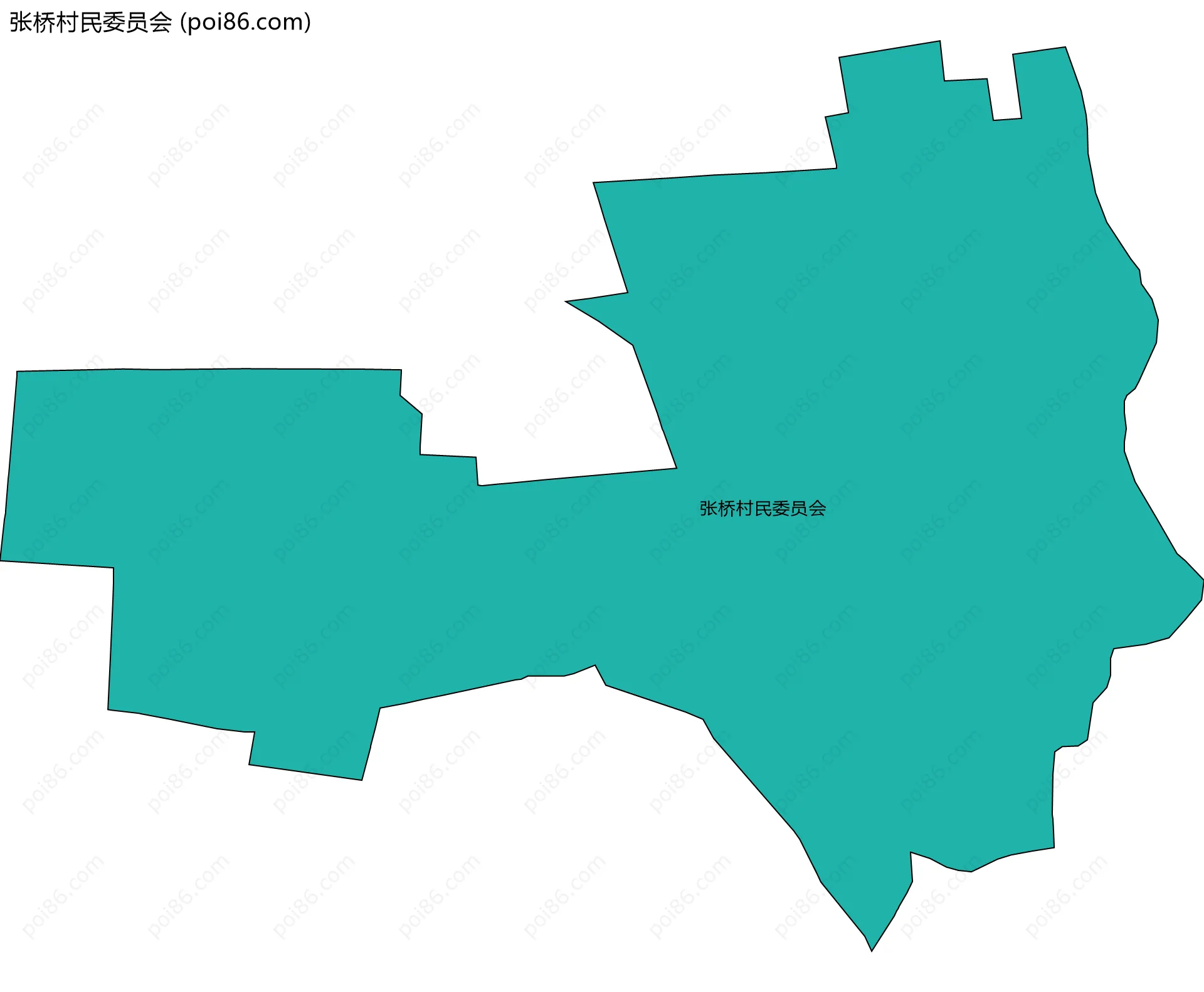 张桥村民委员会边界地图