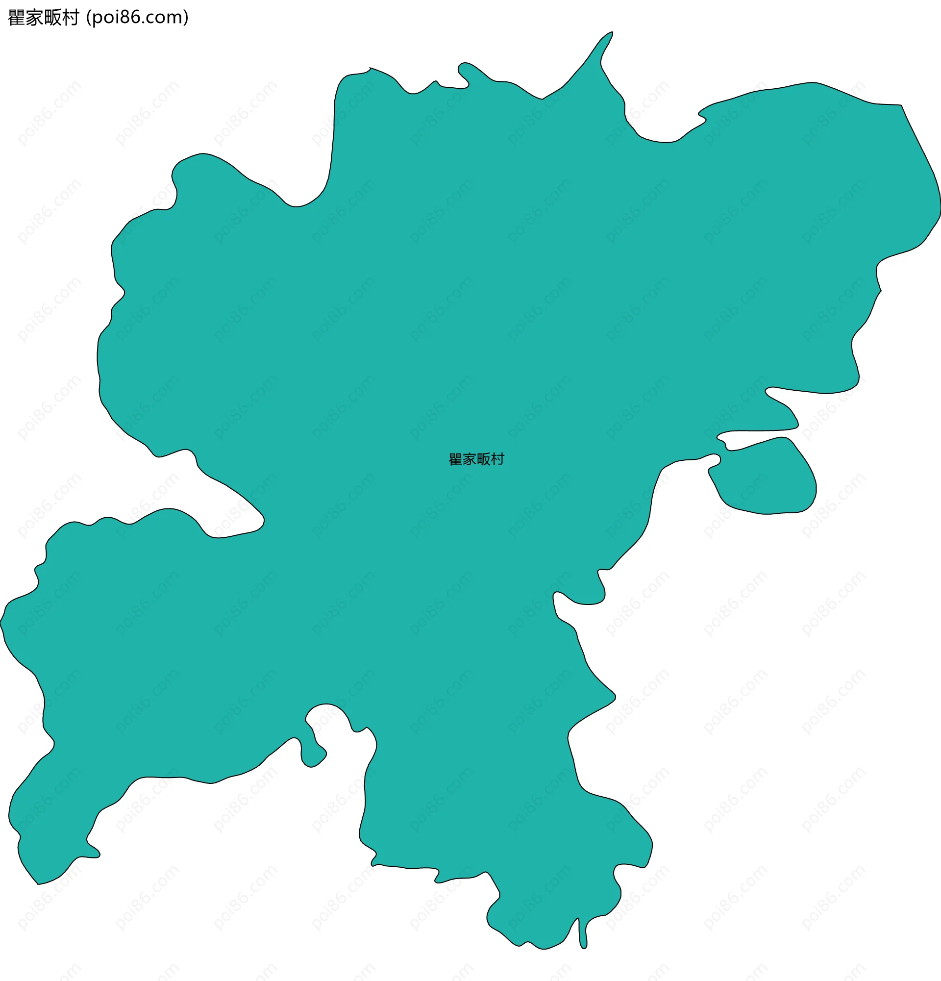 瞿家畈村边界地图