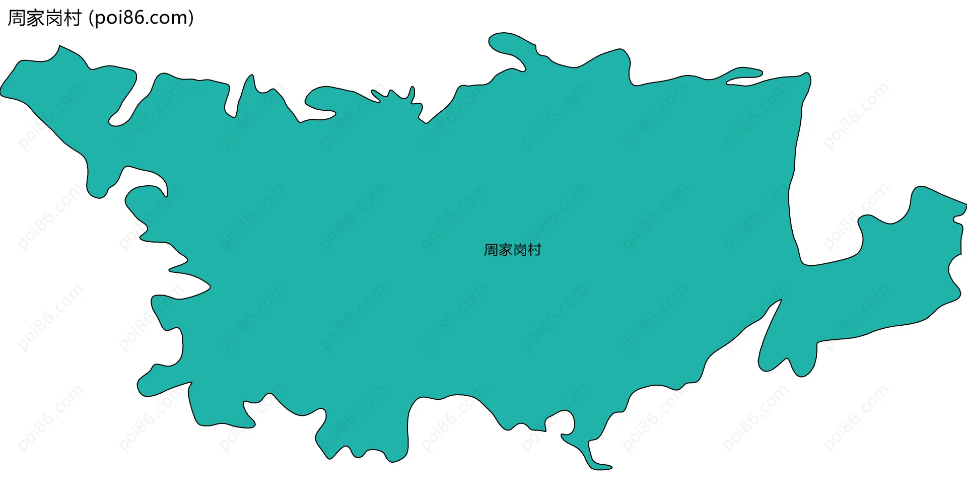 周家岗村边界地图