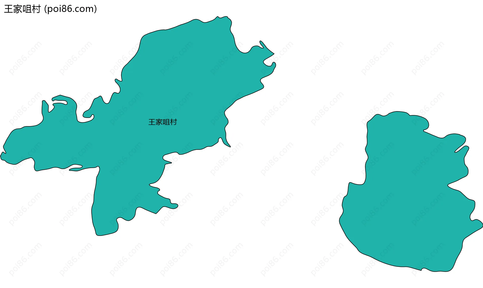 王家咀村边界地图