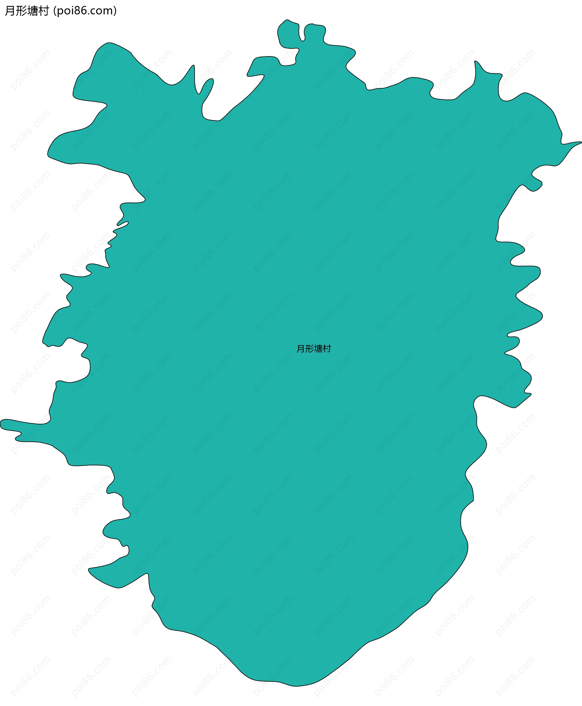 月形塘村边界地图