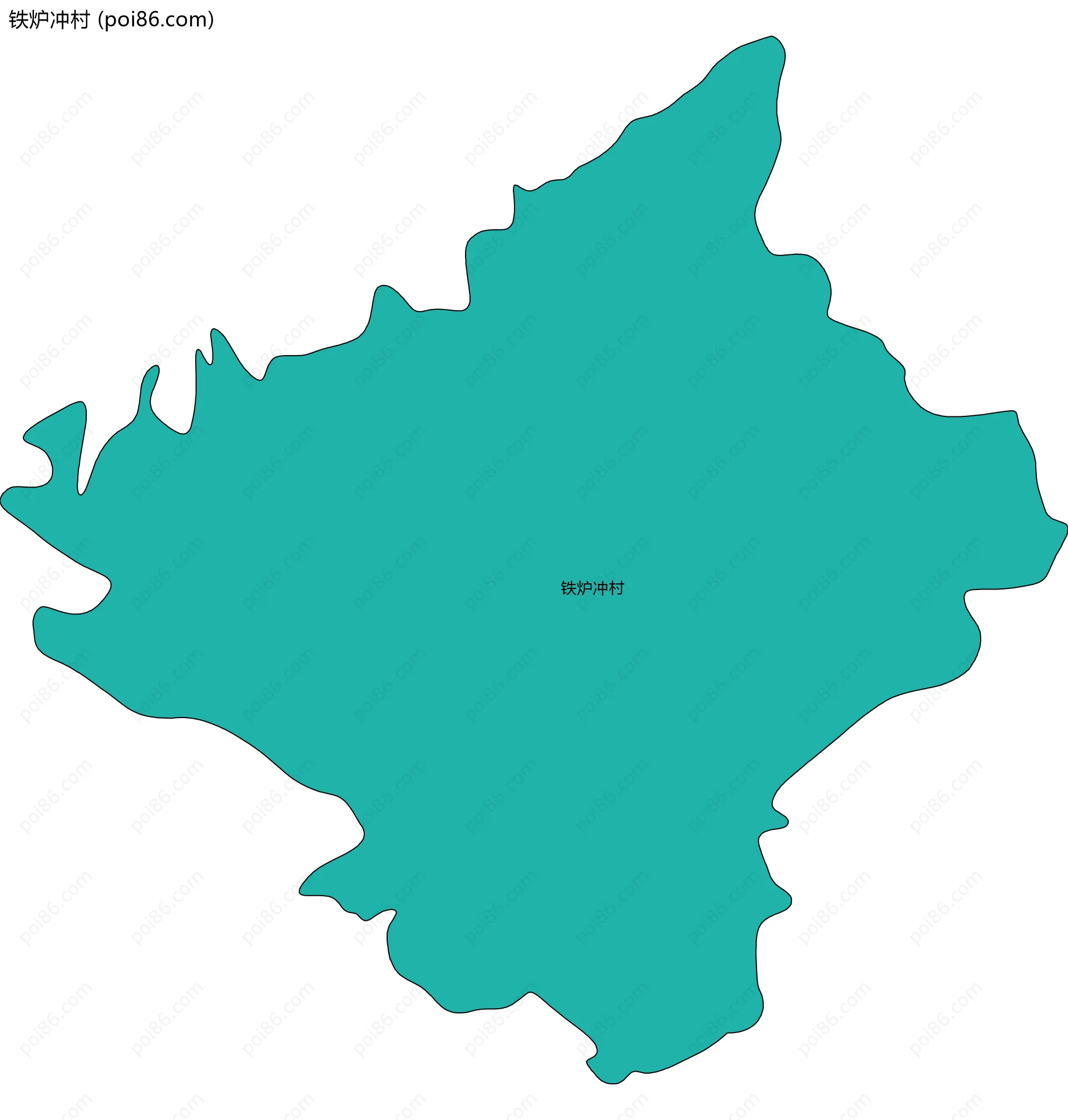 铁炉冲村边界地图