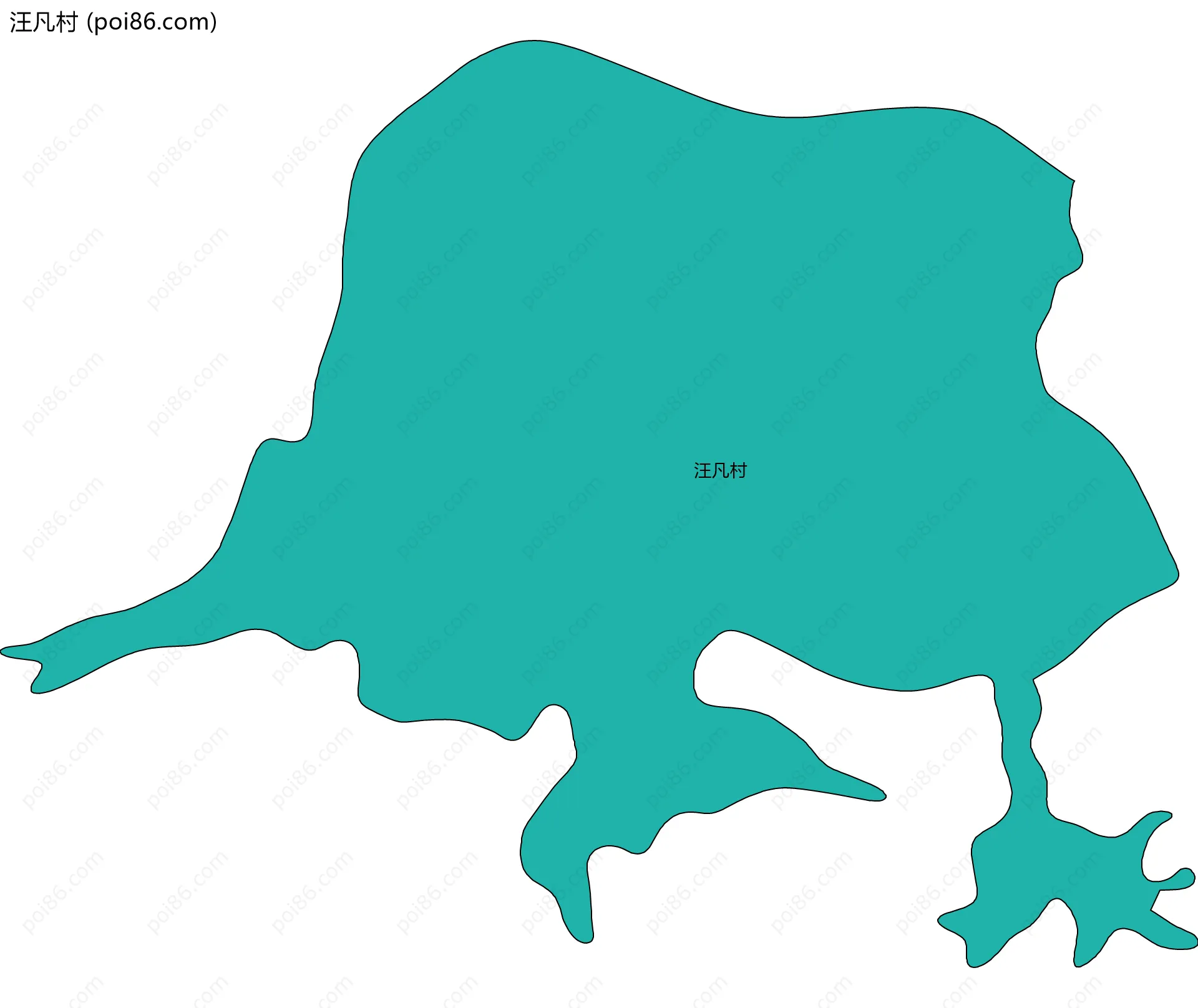 汪凡村边界地图