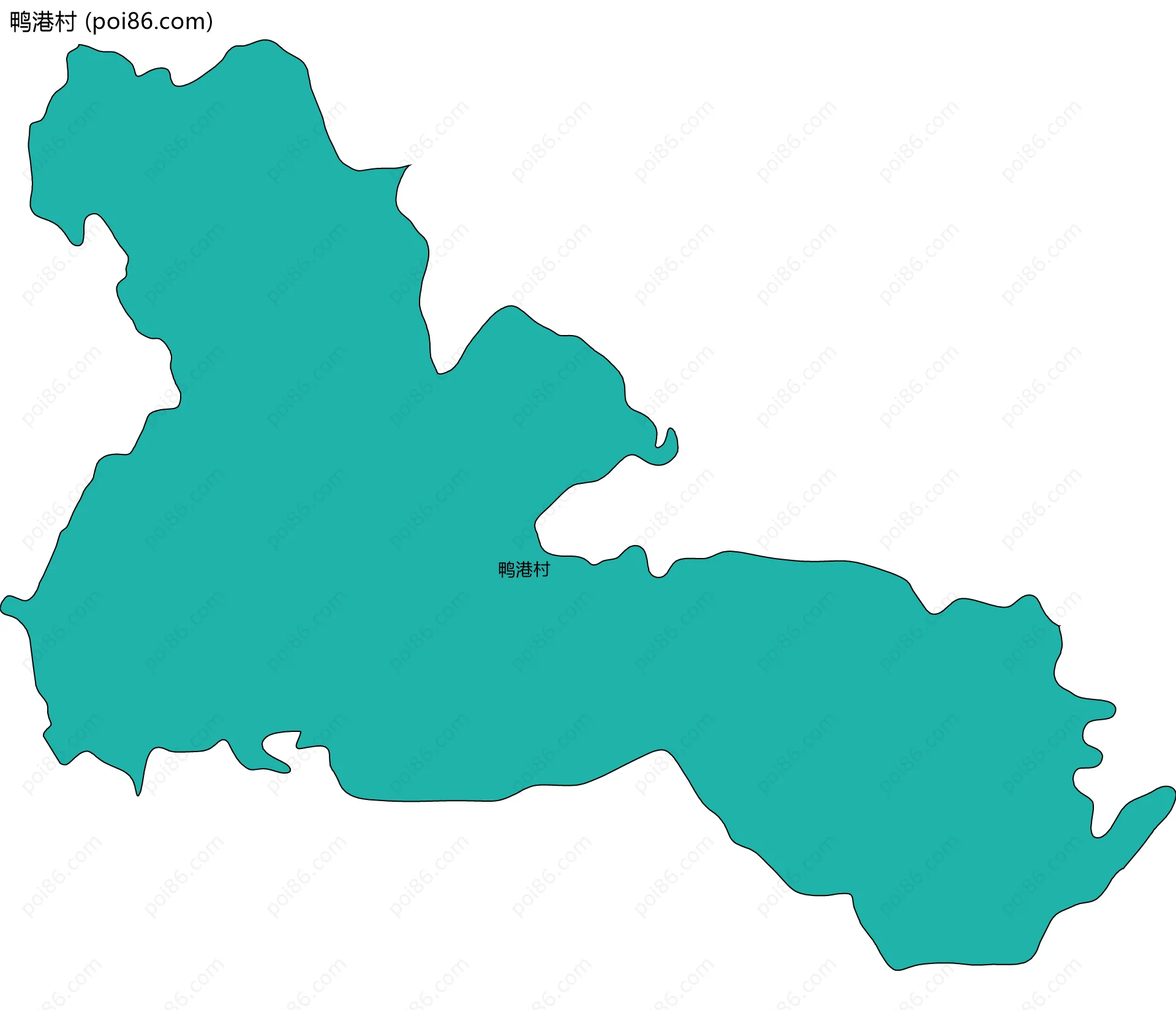鸭港村边界地图