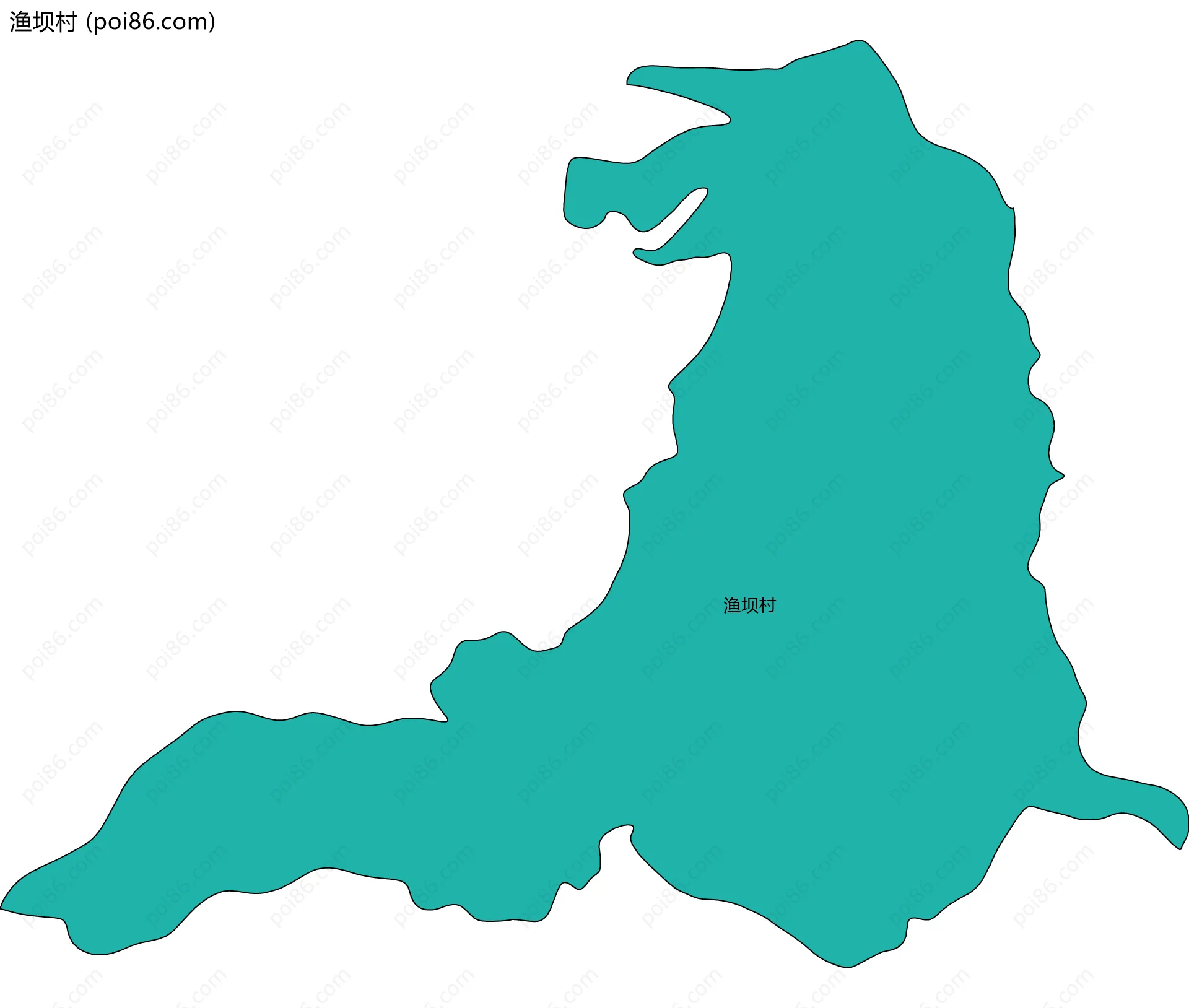 渔坝村边界地图