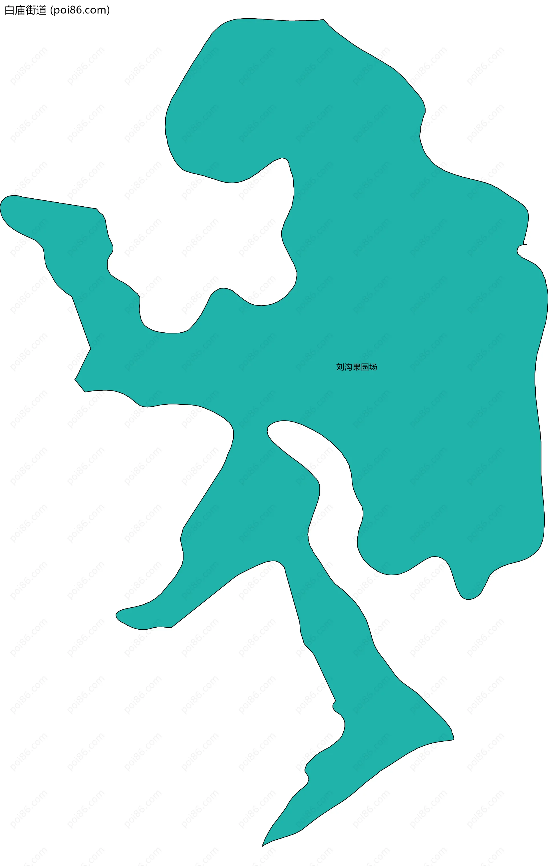 白庙街道边界地图(五级行政区划)