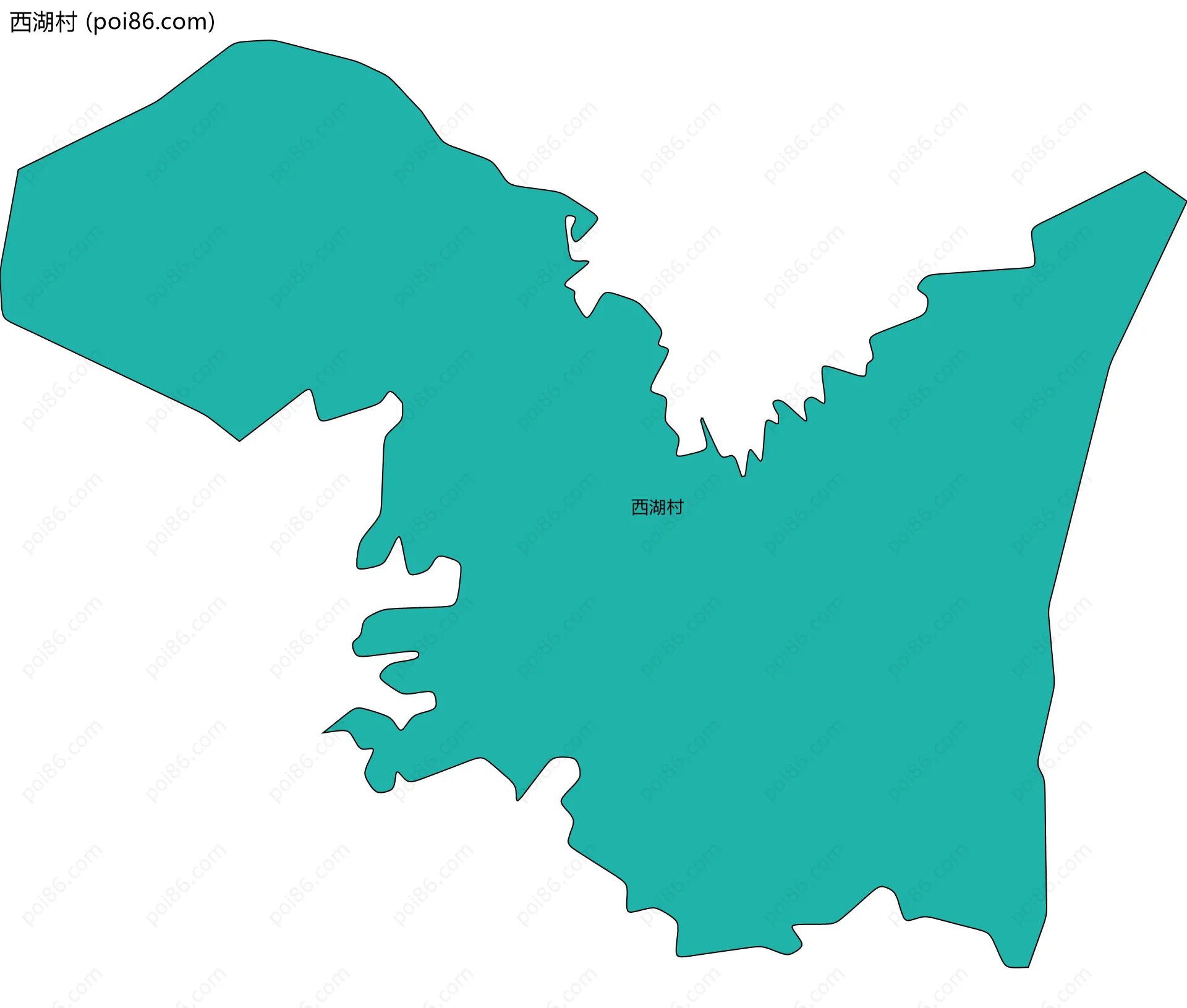 西湖村边界地图
