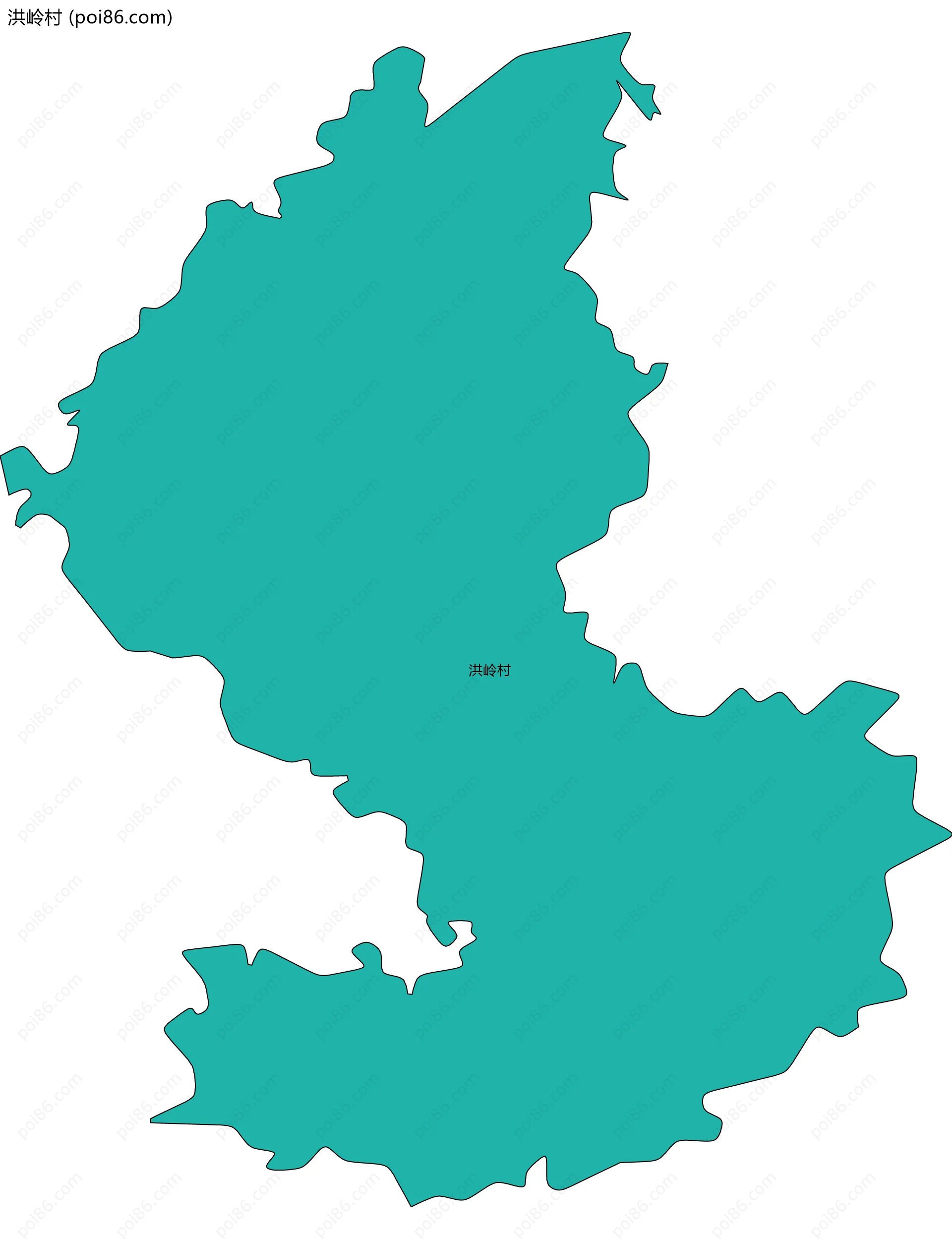 洪岭村边界地图