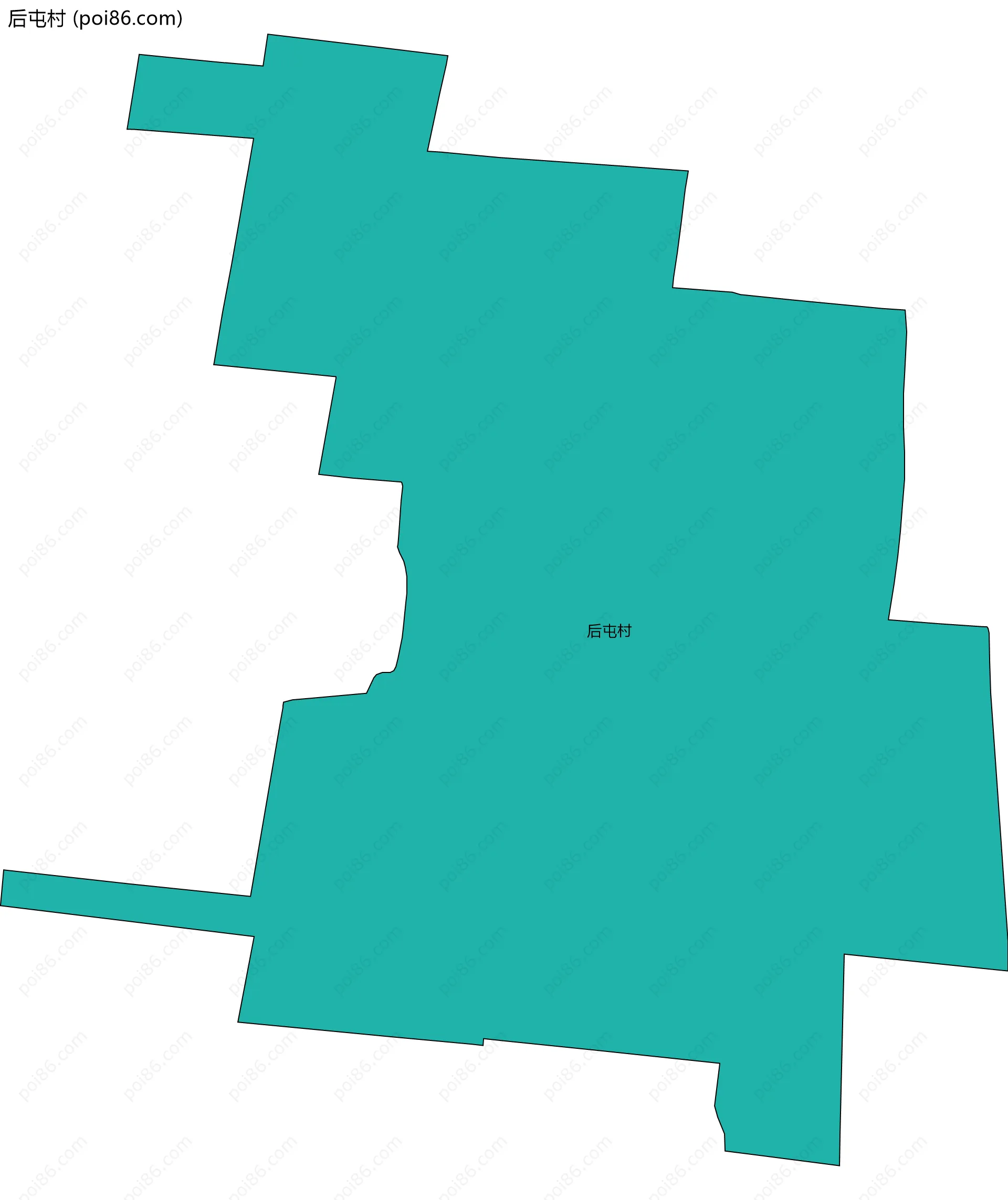 后屯村边界地图